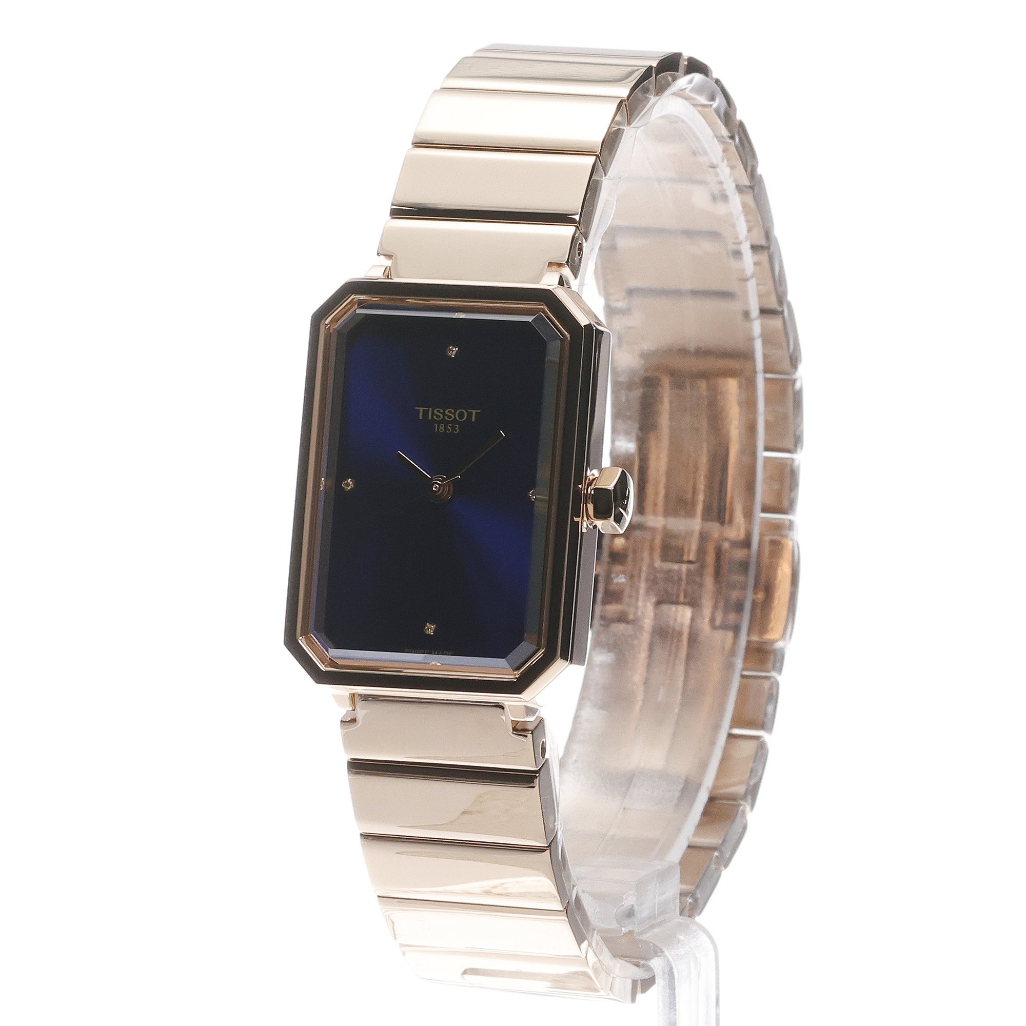 Tissot T1601103304600 SRV 30mm Dark-Blue Dial Rose Gold Steel Bracelet SRV klasyczny zegarek różowe złoto - miniatura 2