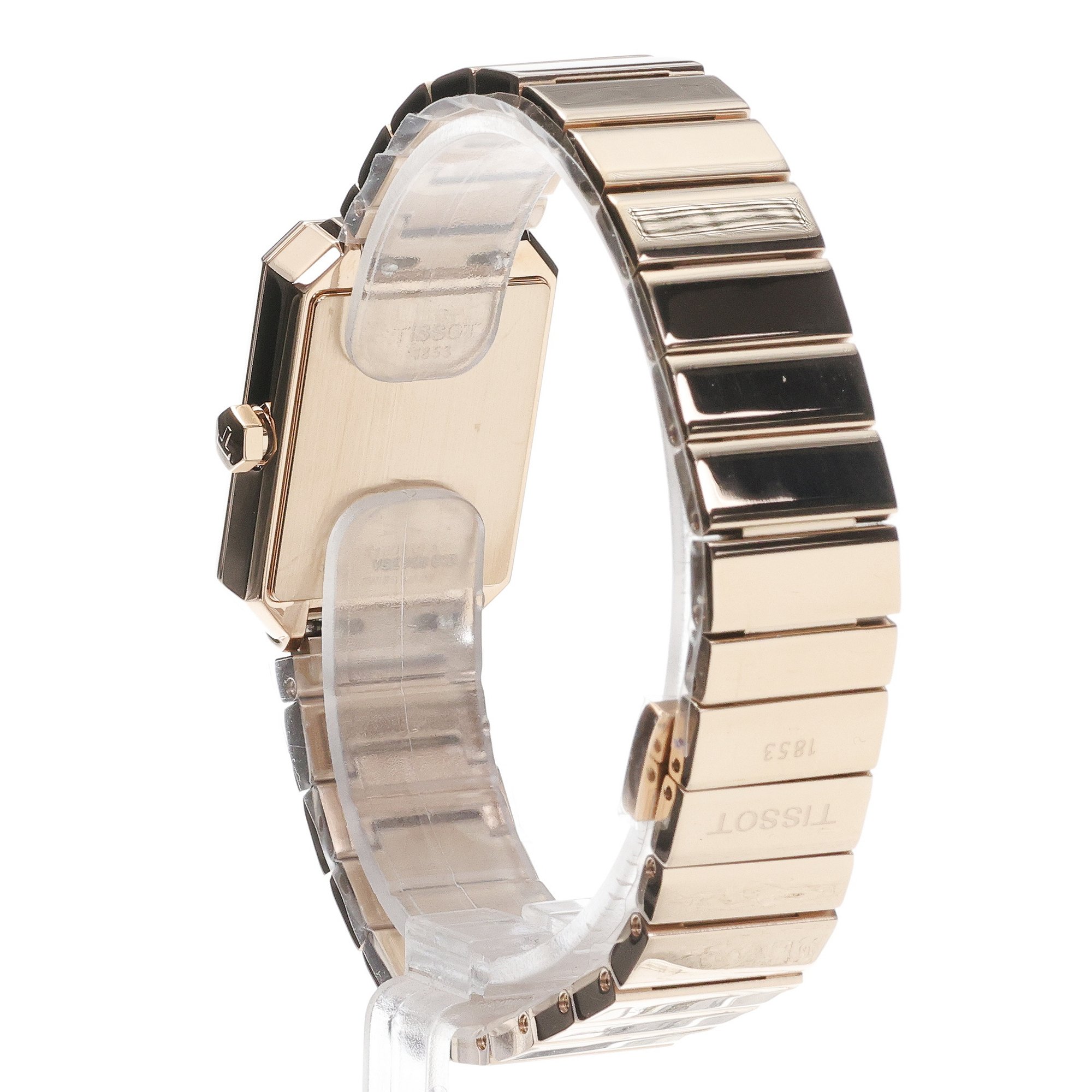 Tissot T1601103304600 SRV SRV 30mm Dark-Blue Dial Rose Gold Steel Bracelet zegarek damski klasyczny szafirowe - miniatura 4