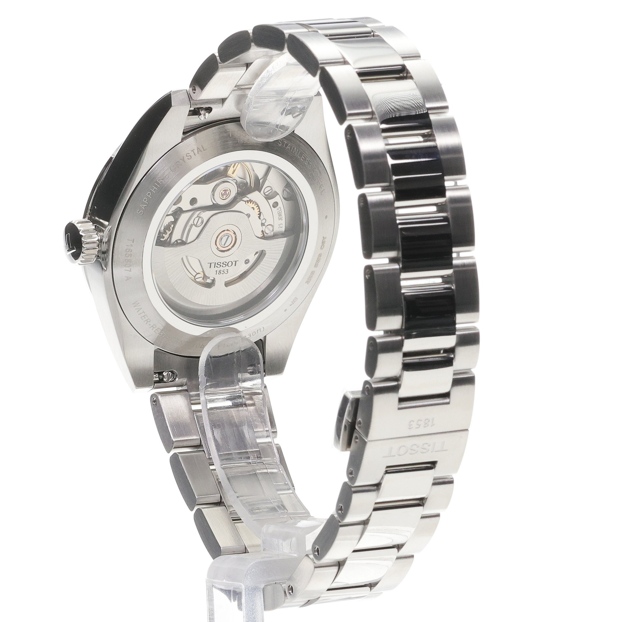 Tissot T1658071104100 Gentleman 38mm Powermatic 80 Blue Dial Gentleman klasyczny zegarek srebrny - miniatura 4