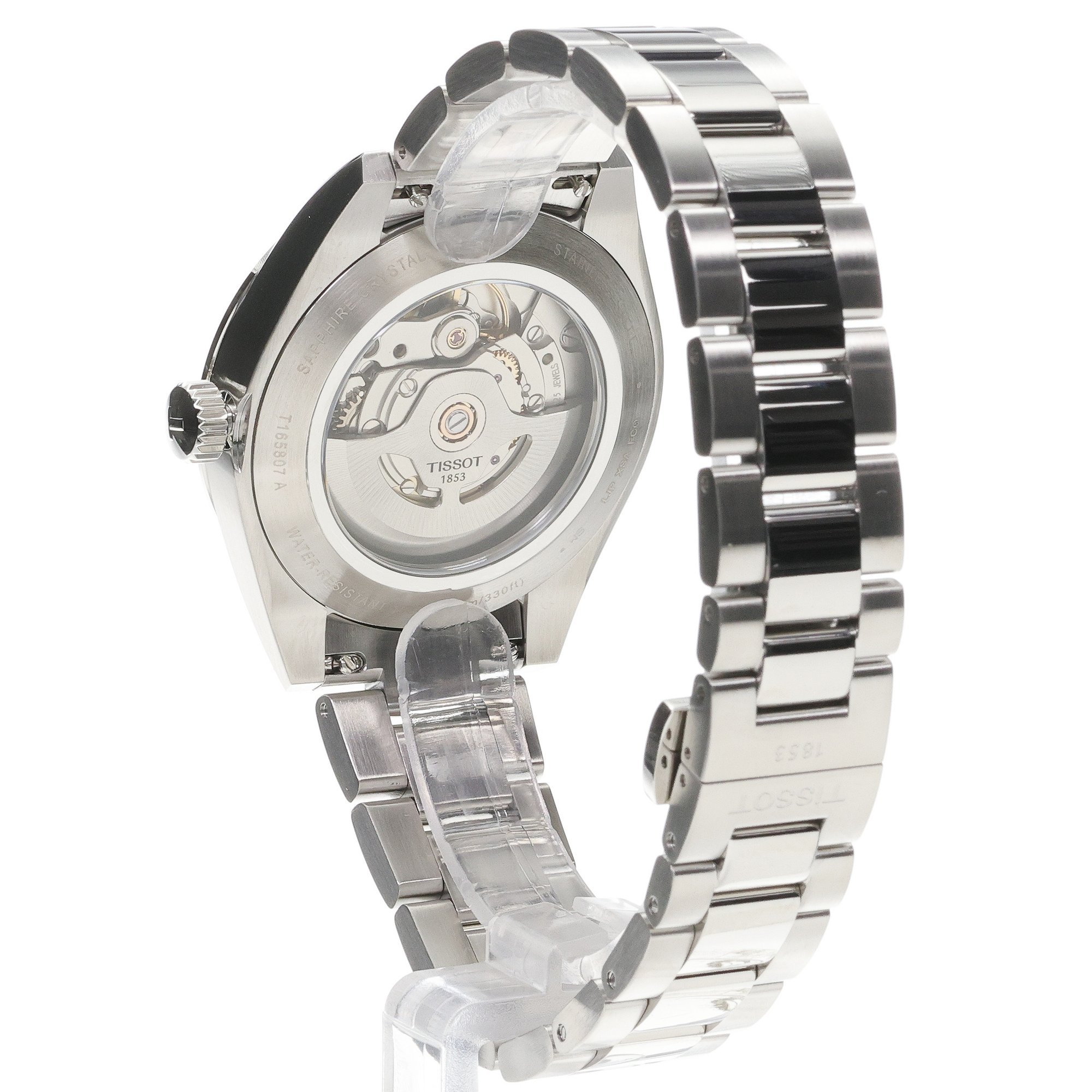 Tissot T1658071105100 Gentleman Gentleman 38mm Powermatic 80 Black Dial zegarek męski klasyczny szafirowe - miniatura 4