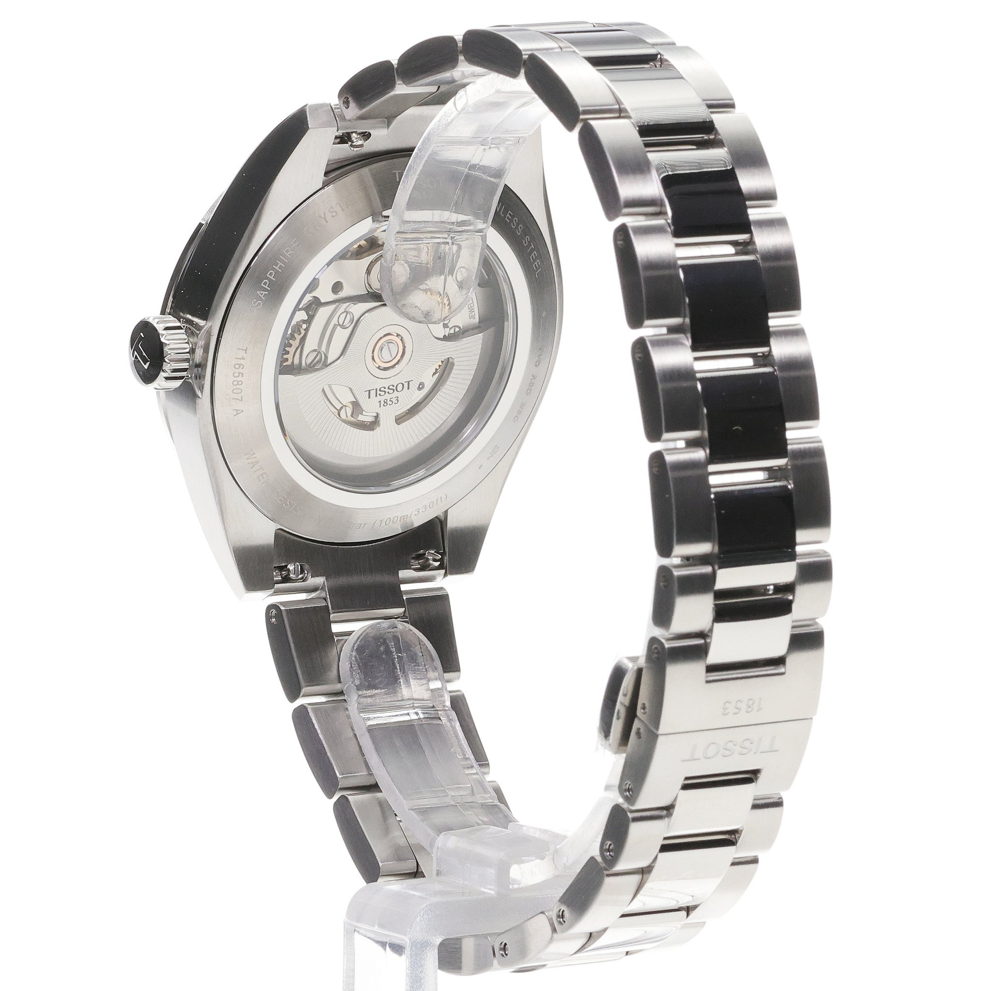 Tissot T1658071109100 Gentleman Gentleman 38mm Powermatic 80 Green Dial zegarek męski klasyczny szafirowe - miniatura 4