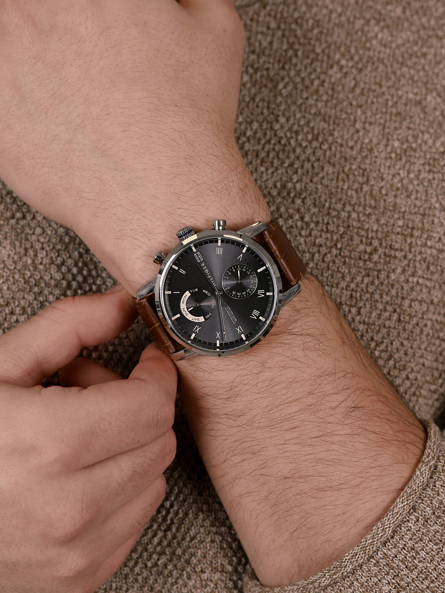 Tommy Hilfiger 1710398 zegarek srebrny klasyczny Męskie pasek - miniatura 3