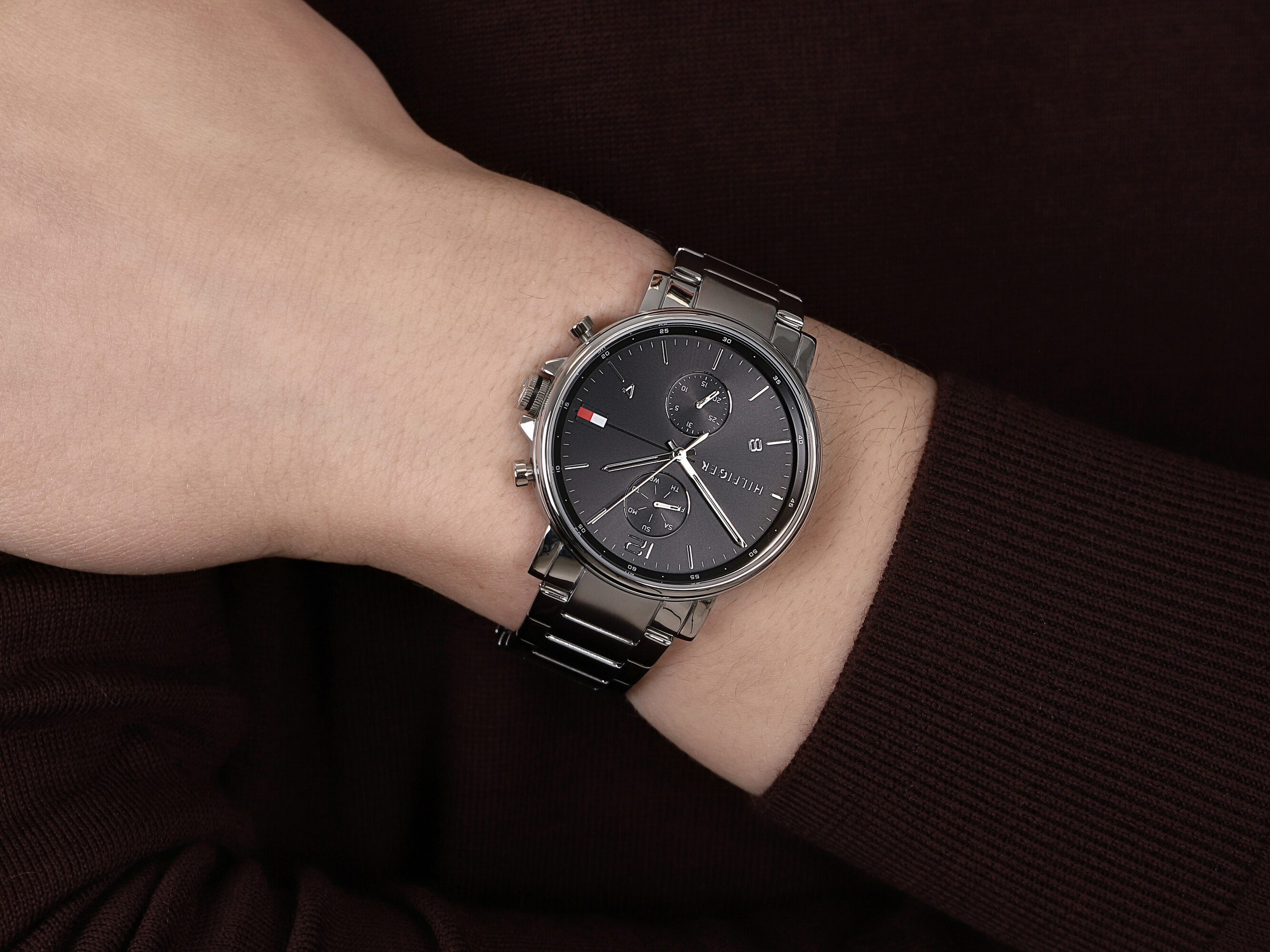 Tommy Hilfiger 1710413 zegarek srebrny klasyczny Męskie bransoleta - miniatura 4