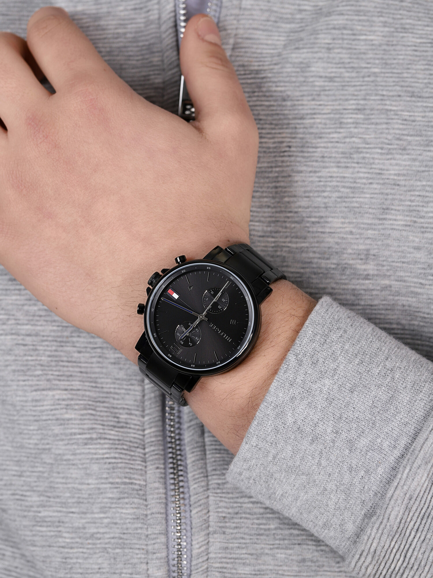 Tommy Hilfiger 1710414 zegarek czarny klasyczny Męskie bransoleta - miniatura 3