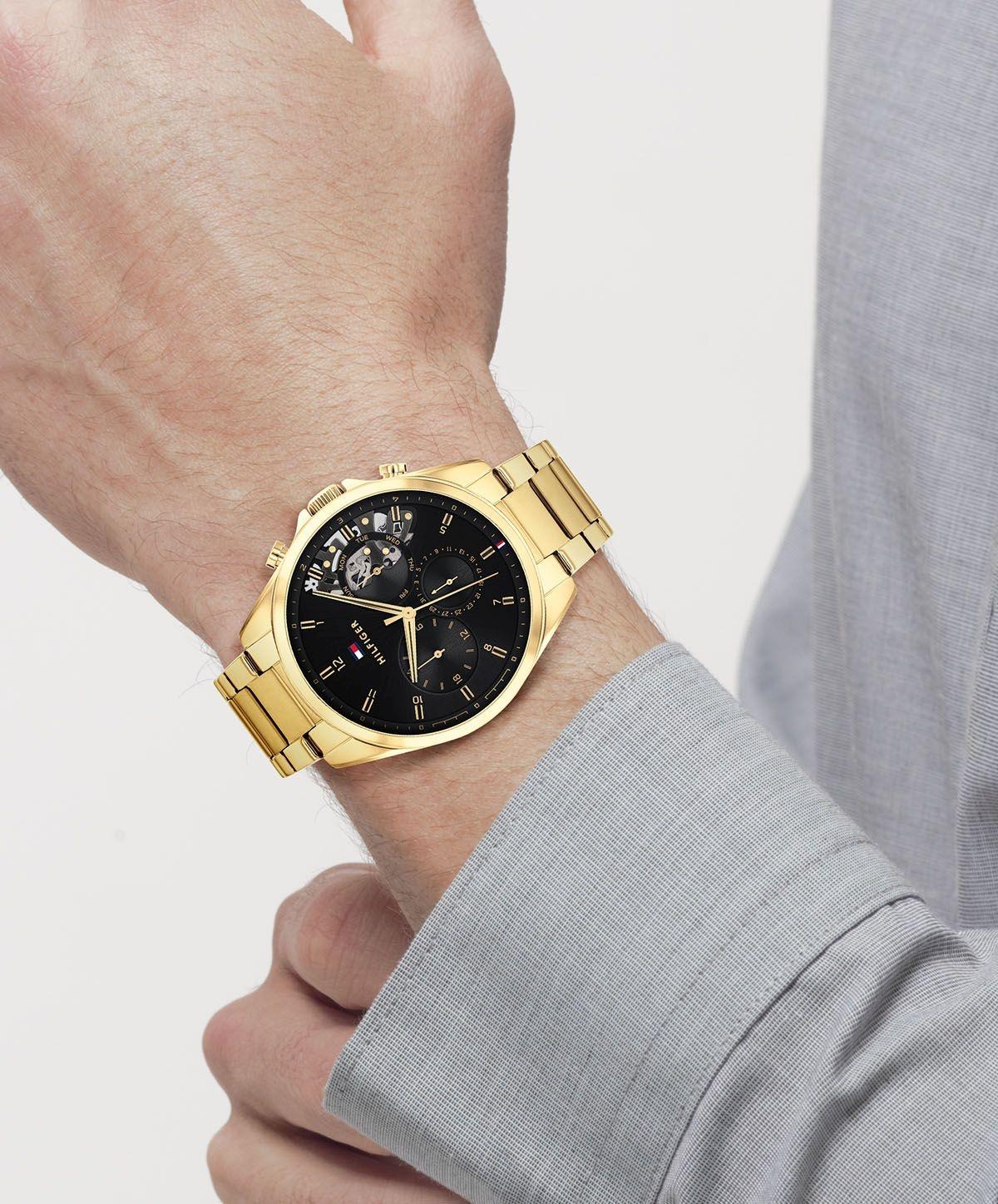Tommy Hilfiger 1710447 zegarek złoty klasyczny Męskie bransoleta