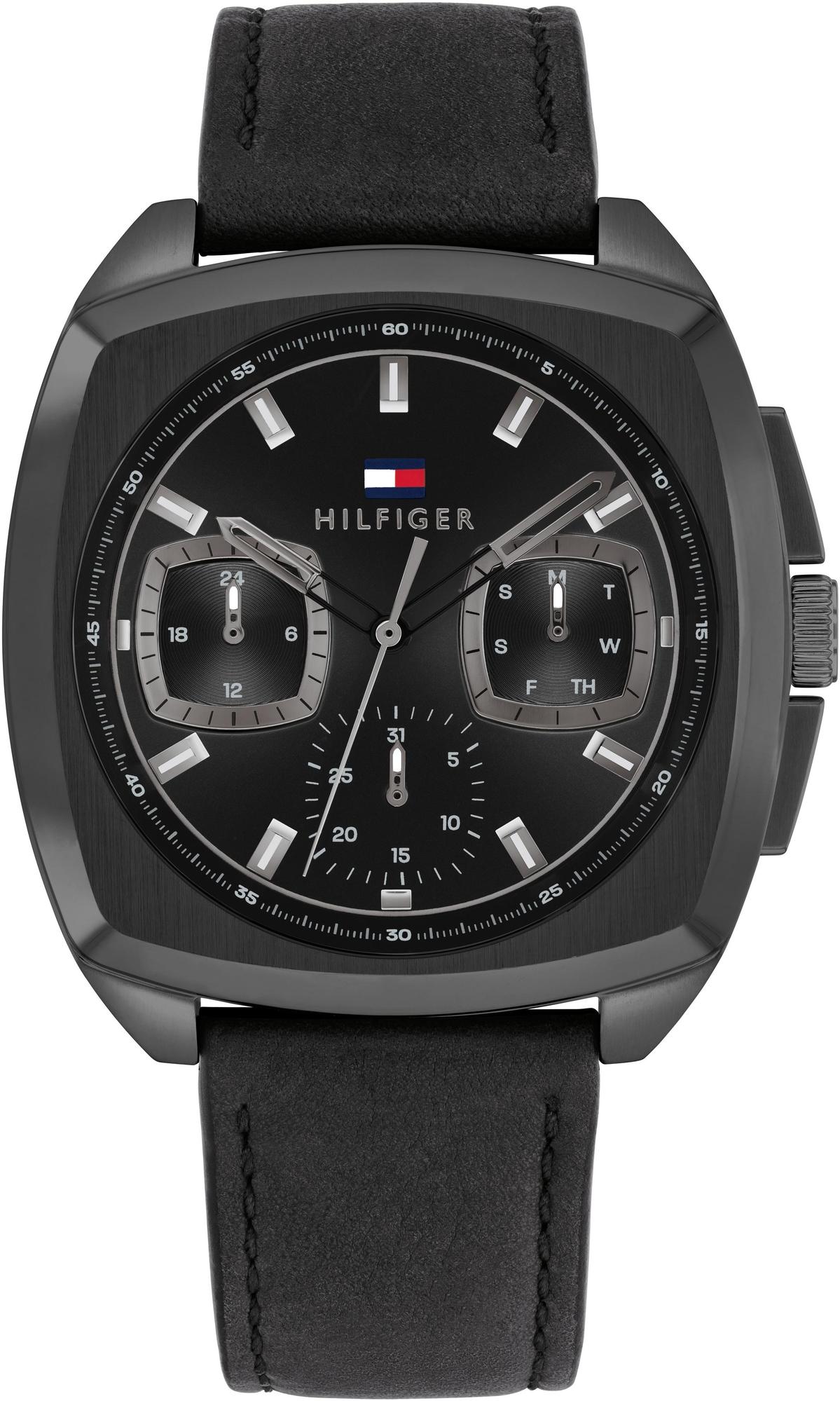 Tommy Hilfiger Black Leather Strap 41mm 1710556