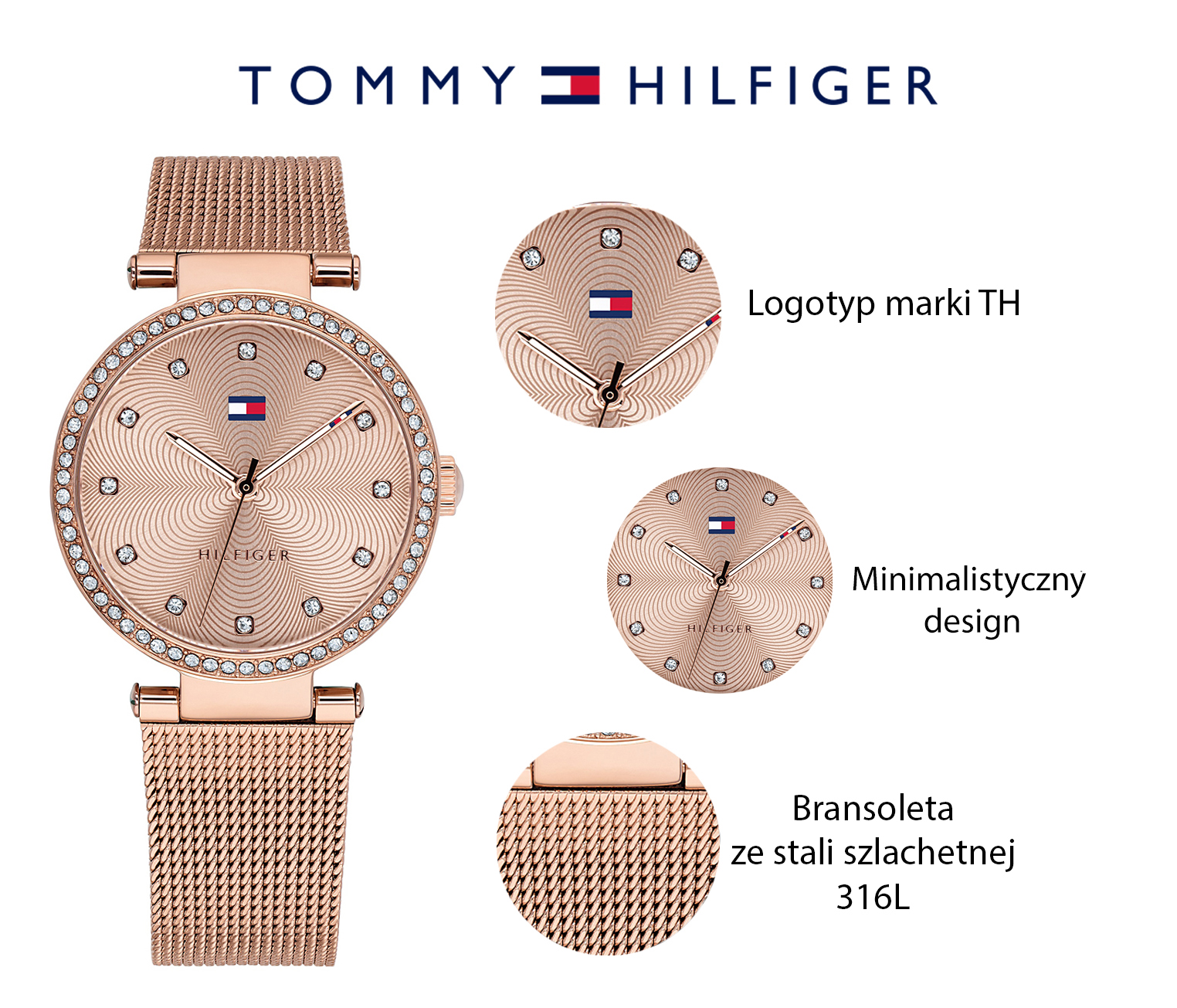 Tommy Hilfiger 1781865 zegarek różowe złoto fashion/modowy Damskie bransoleta - miniatura 5