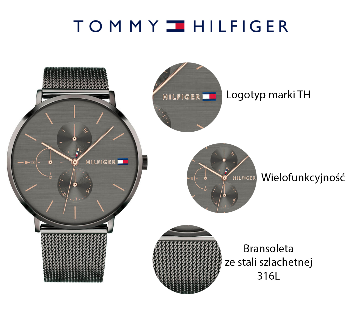 Tommy Hilfiger 1781945 Damskie Jenna zegarek damski fashion/modowy mineralne - miniatura 8