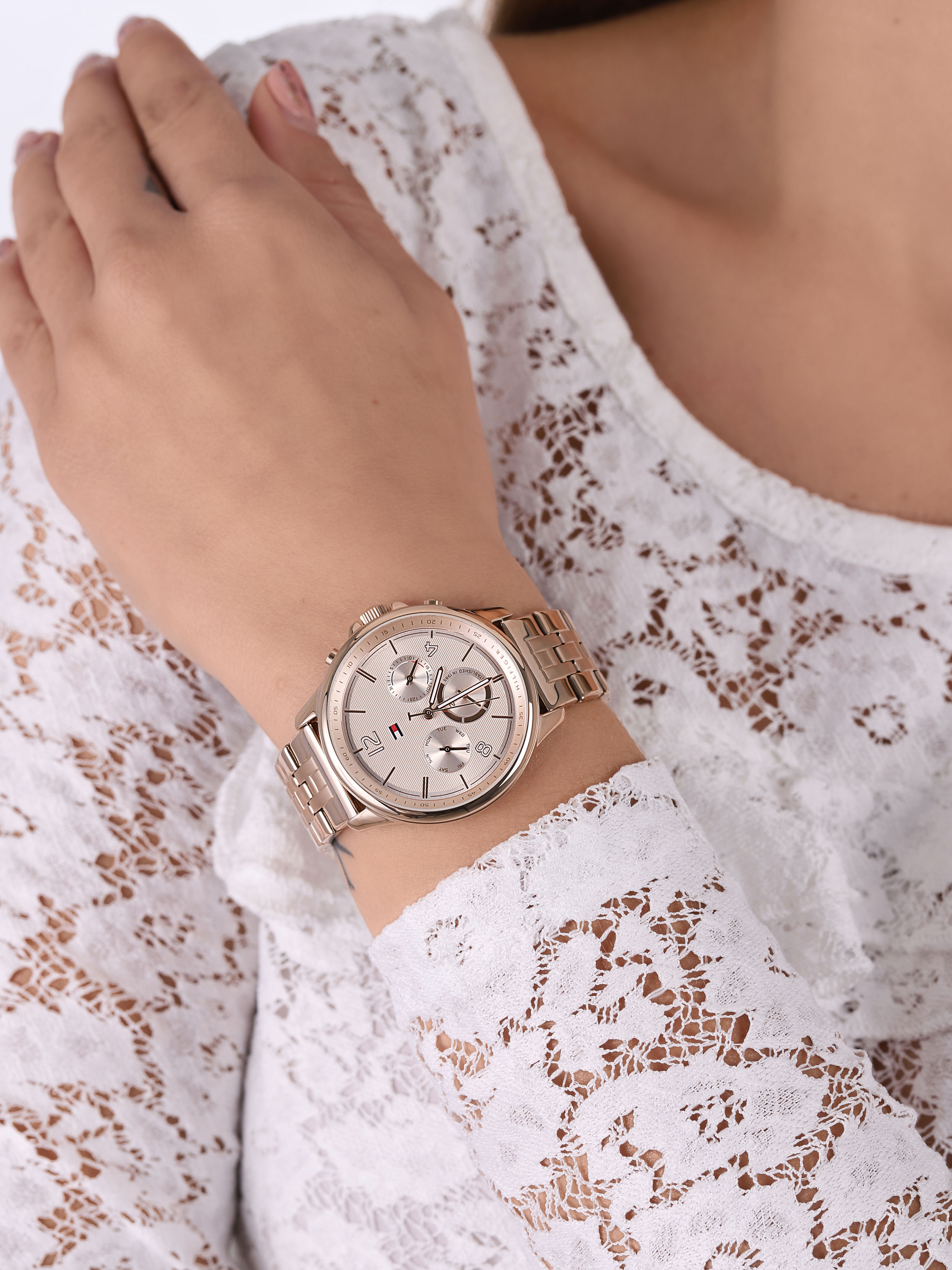 Tommy Hilfiger 1782224 zegarek różowe złoto klasyczny Damskie bransoleta - miniatura 3