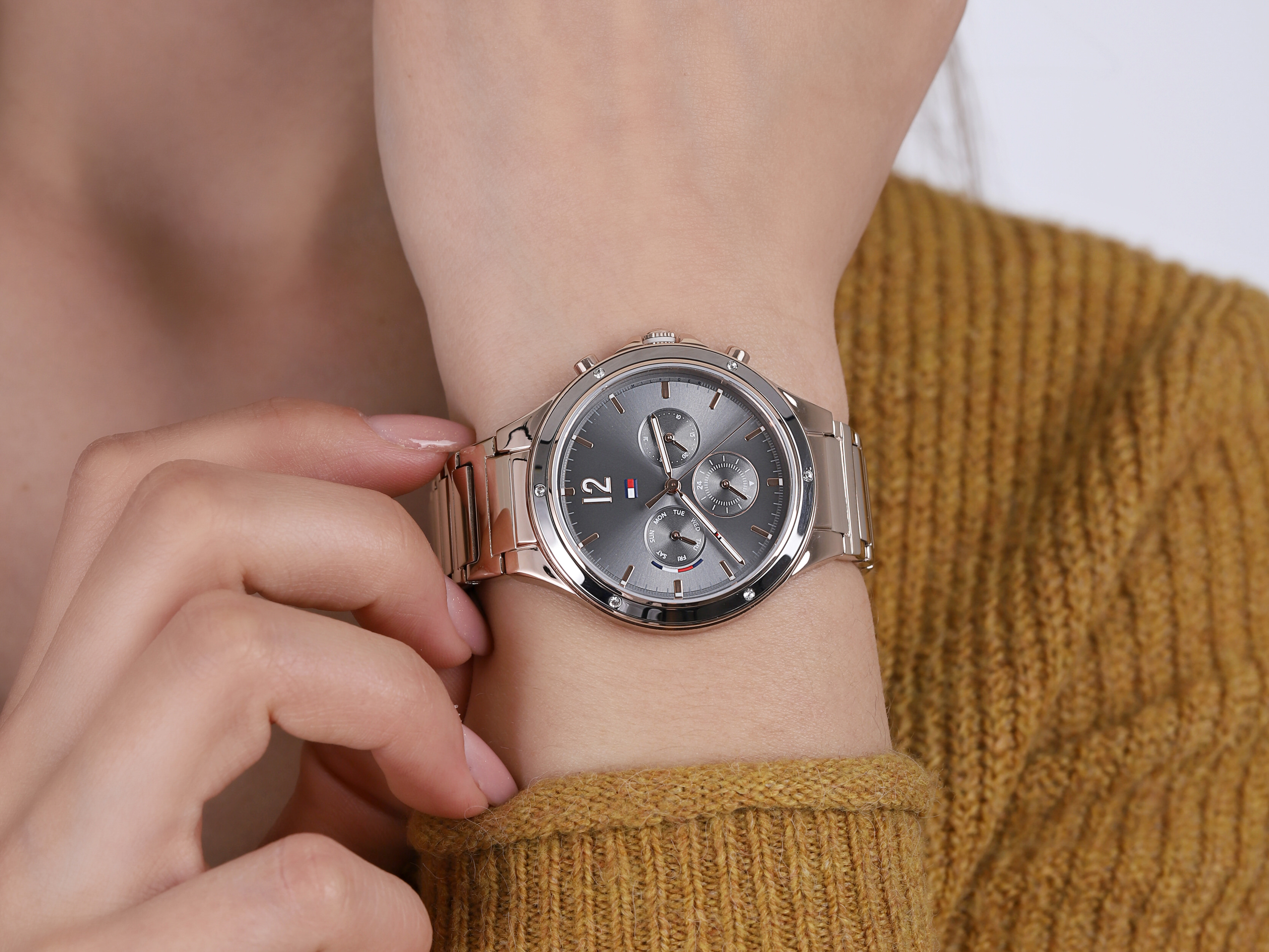 Tommy Hilfiger 1782277 zegarek szary klasyczny Damskie bransoleta - miniatura 4