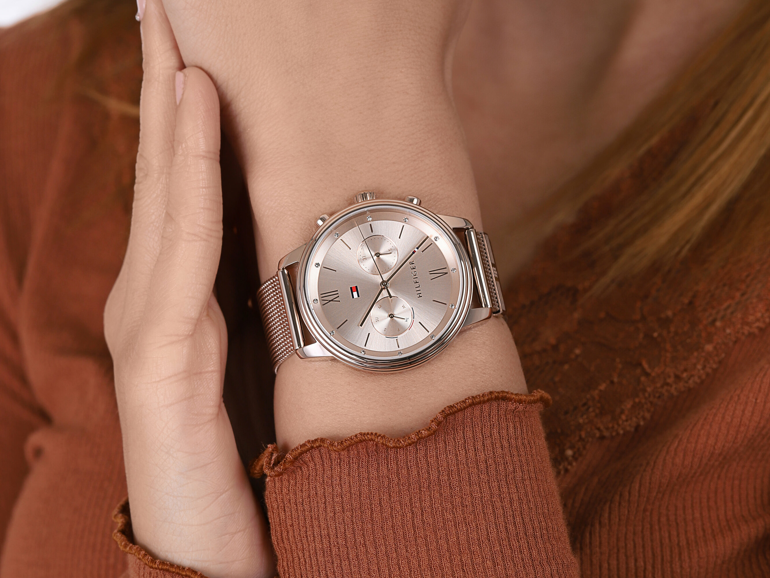 Tommy Hilfiger 1782303 zegarek różowe złoto klasyczny Damskie bransoleta - miniatura 4