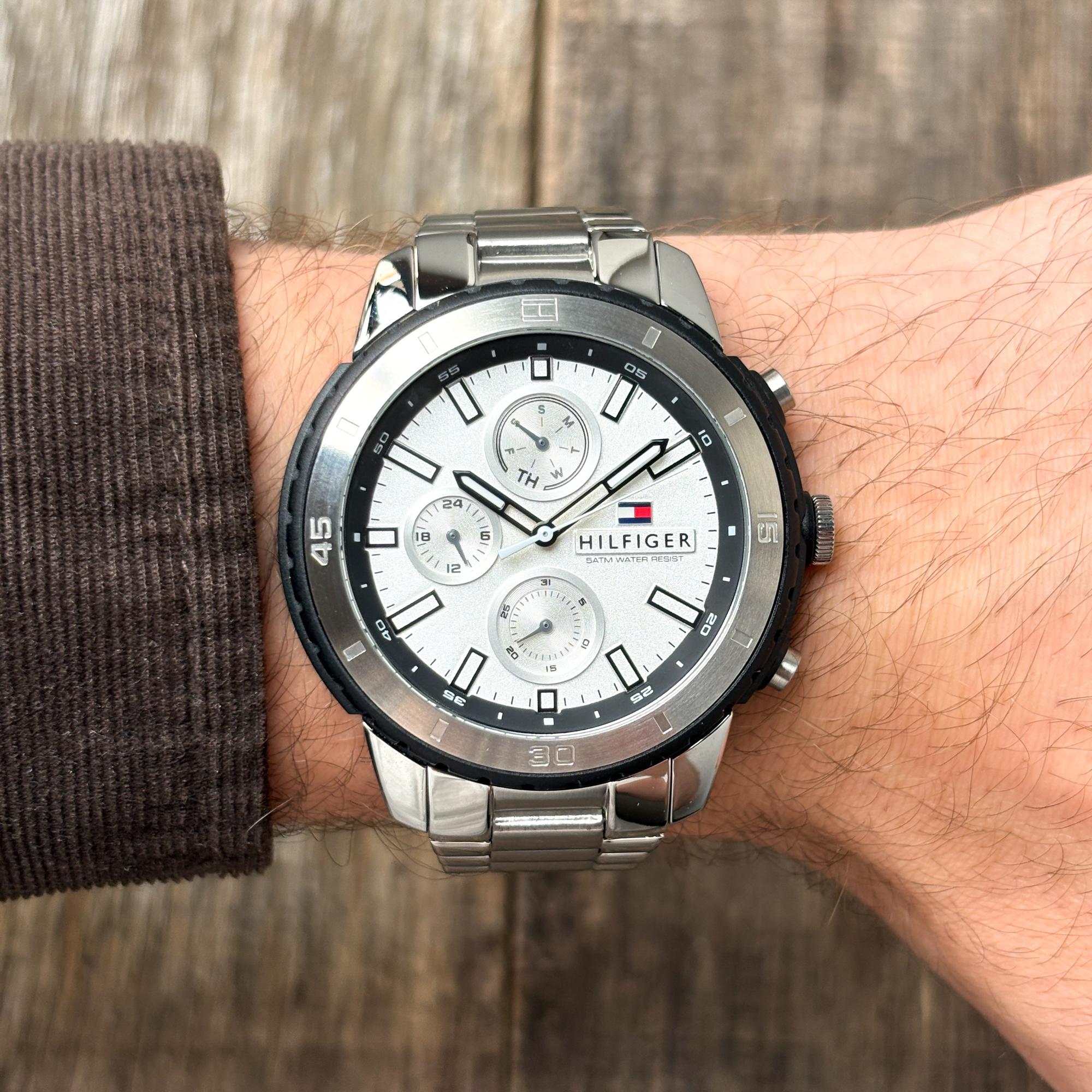 Tommy Hilfiger 1791191 Flynn Męskie fashion-modowy zegarek srebrny