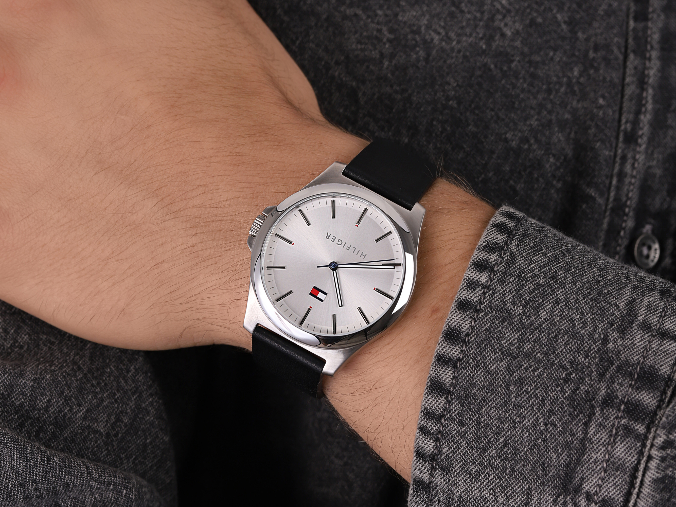 Tommy Hilfiger 1791716 zegarek srebrny klasyczny Męskie pasek - miniatura 4