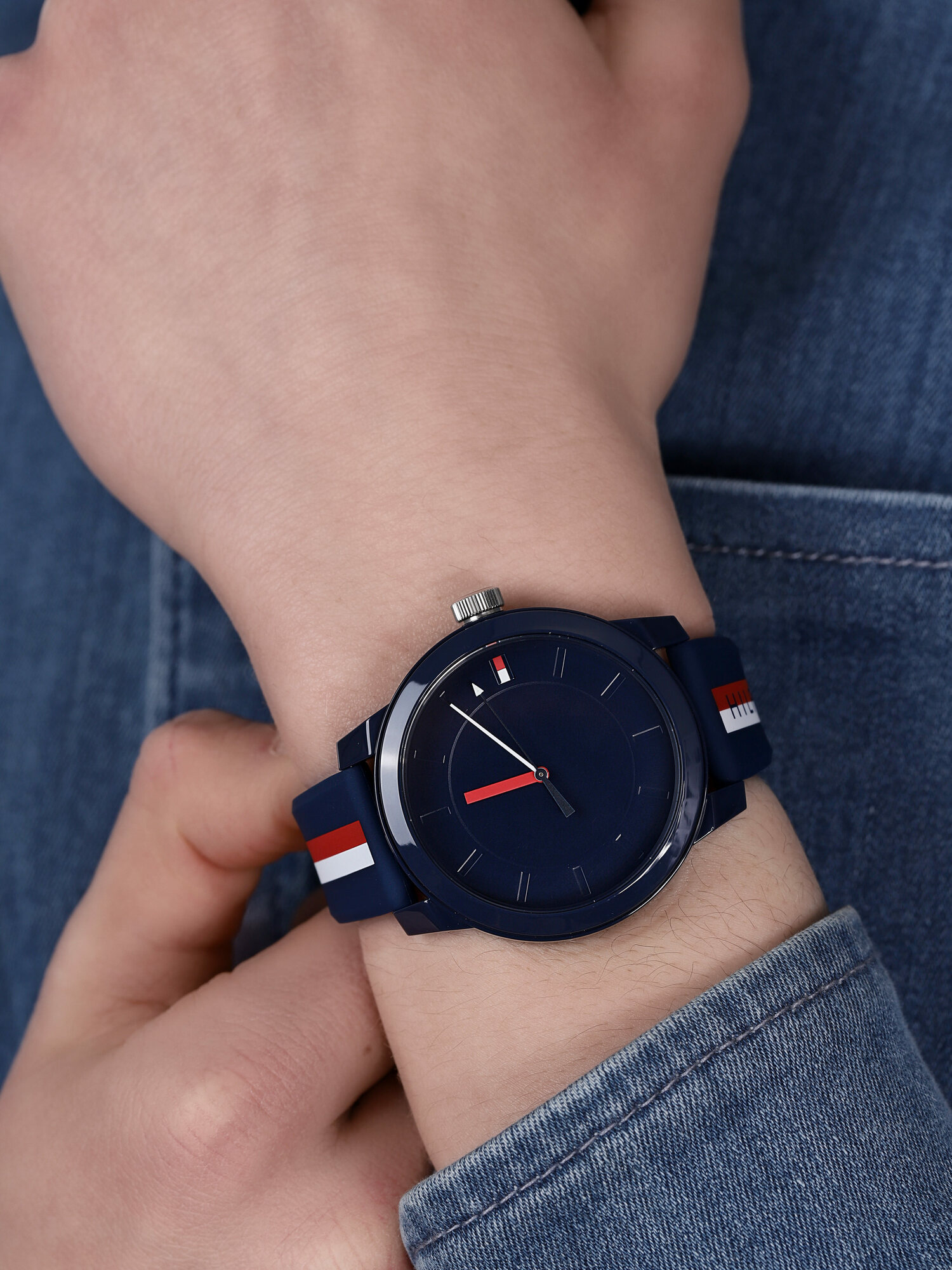 Tommy Hilfiger 1791746 zegarek niebieski klasyczny Męskie pasek - miniatura 3