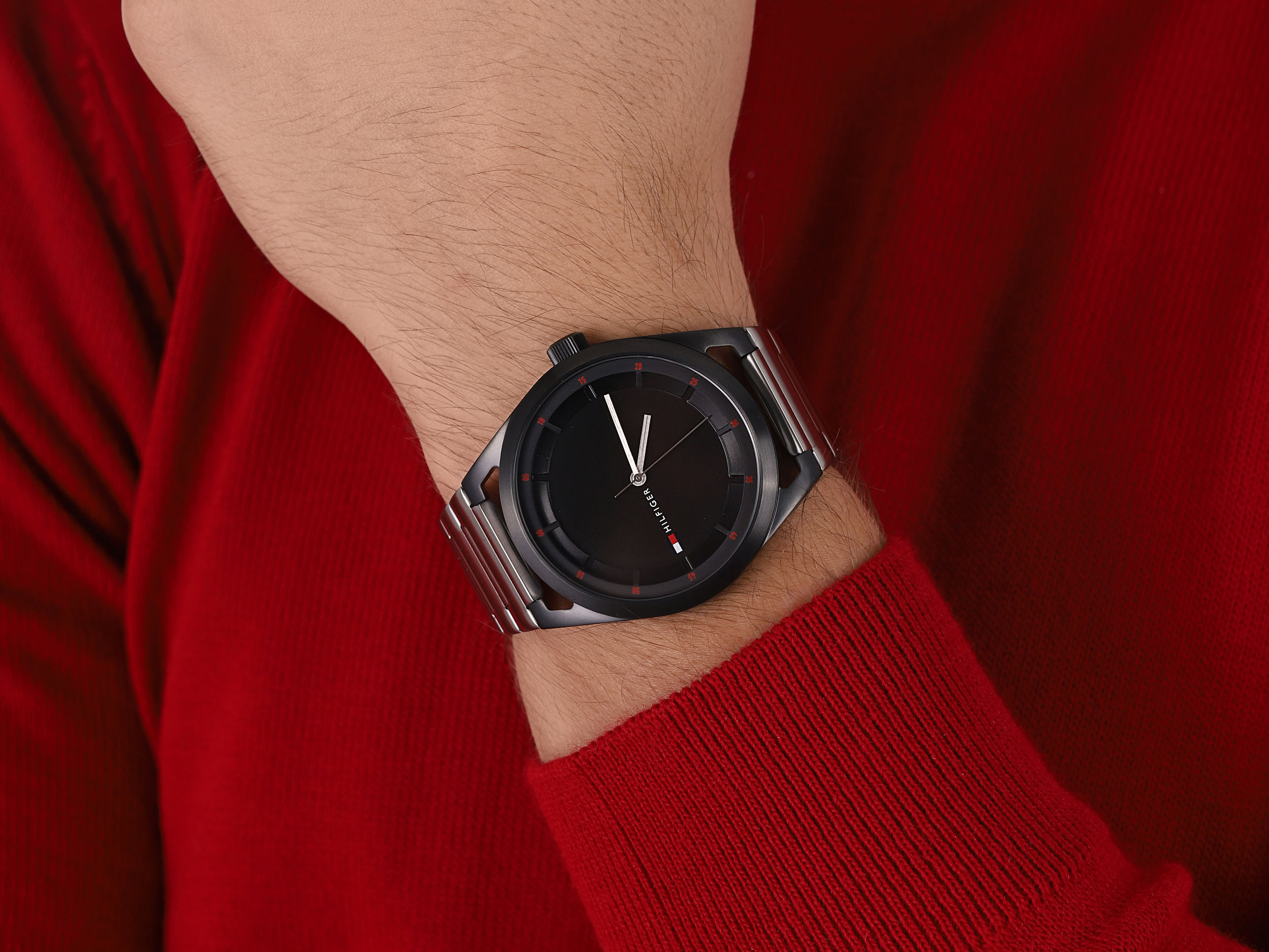 Tommy Hilfiger 1791767 zegarek czarny klasyczny Męskie bransoleta