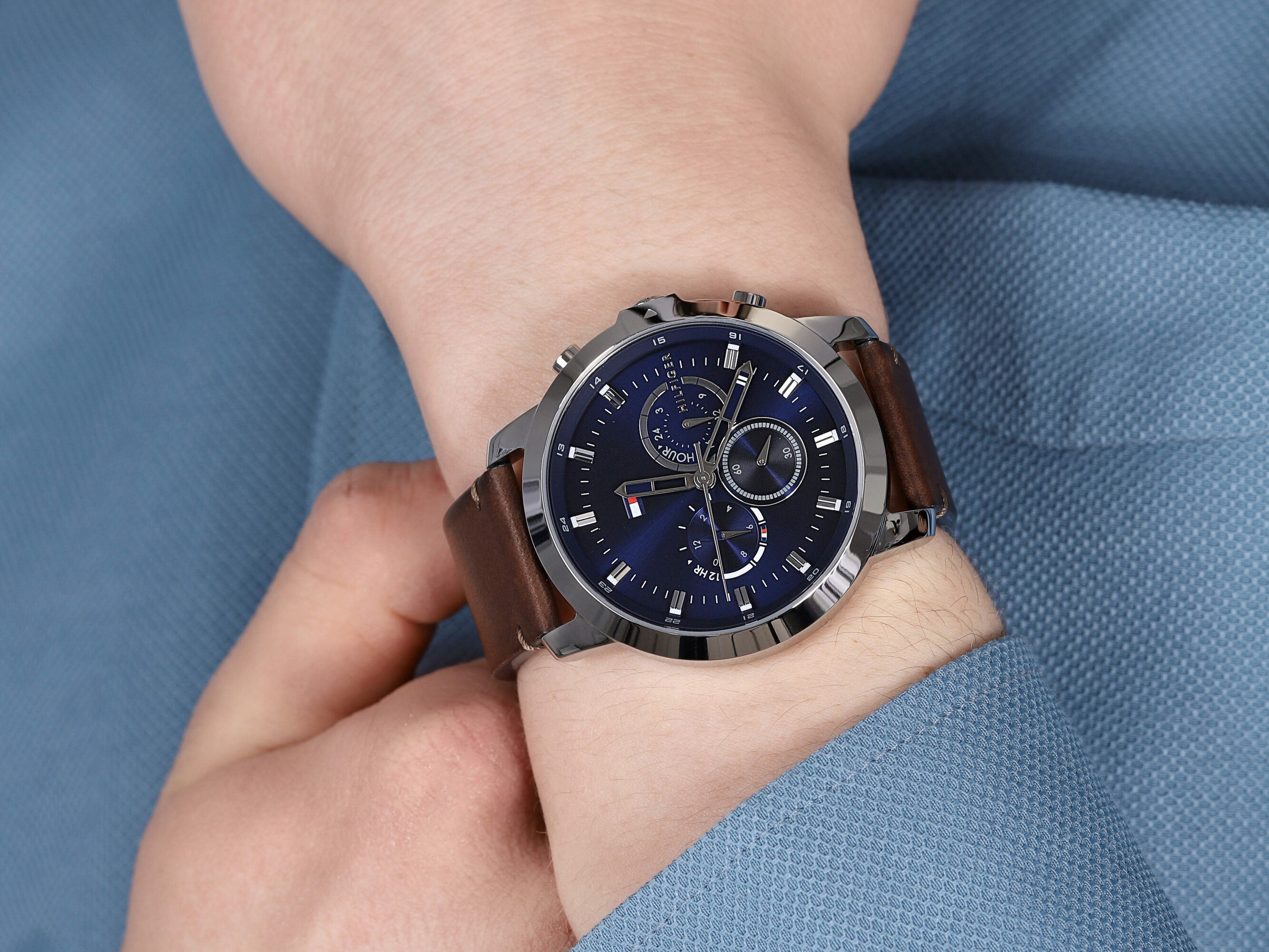 Tommy Hilfiger 1791797 zegarek srebrny klasyczny Męskie pasek - miniatura 4