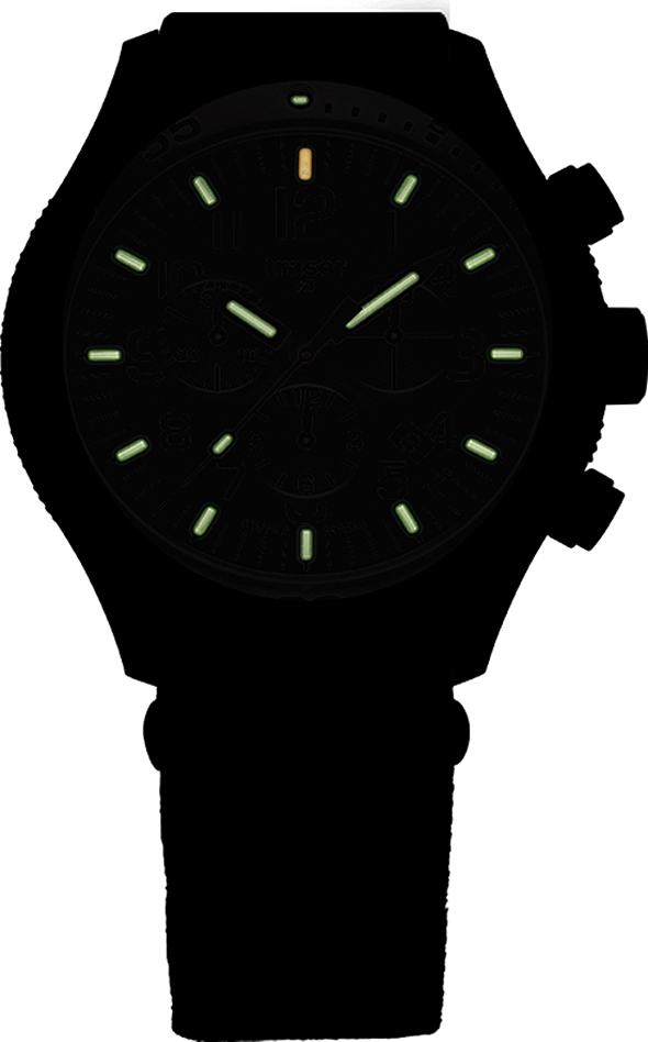 Traser TS-102355 zegarek czarny sportowy P67 Officer Pro Chronograph pasek - miniatura 5