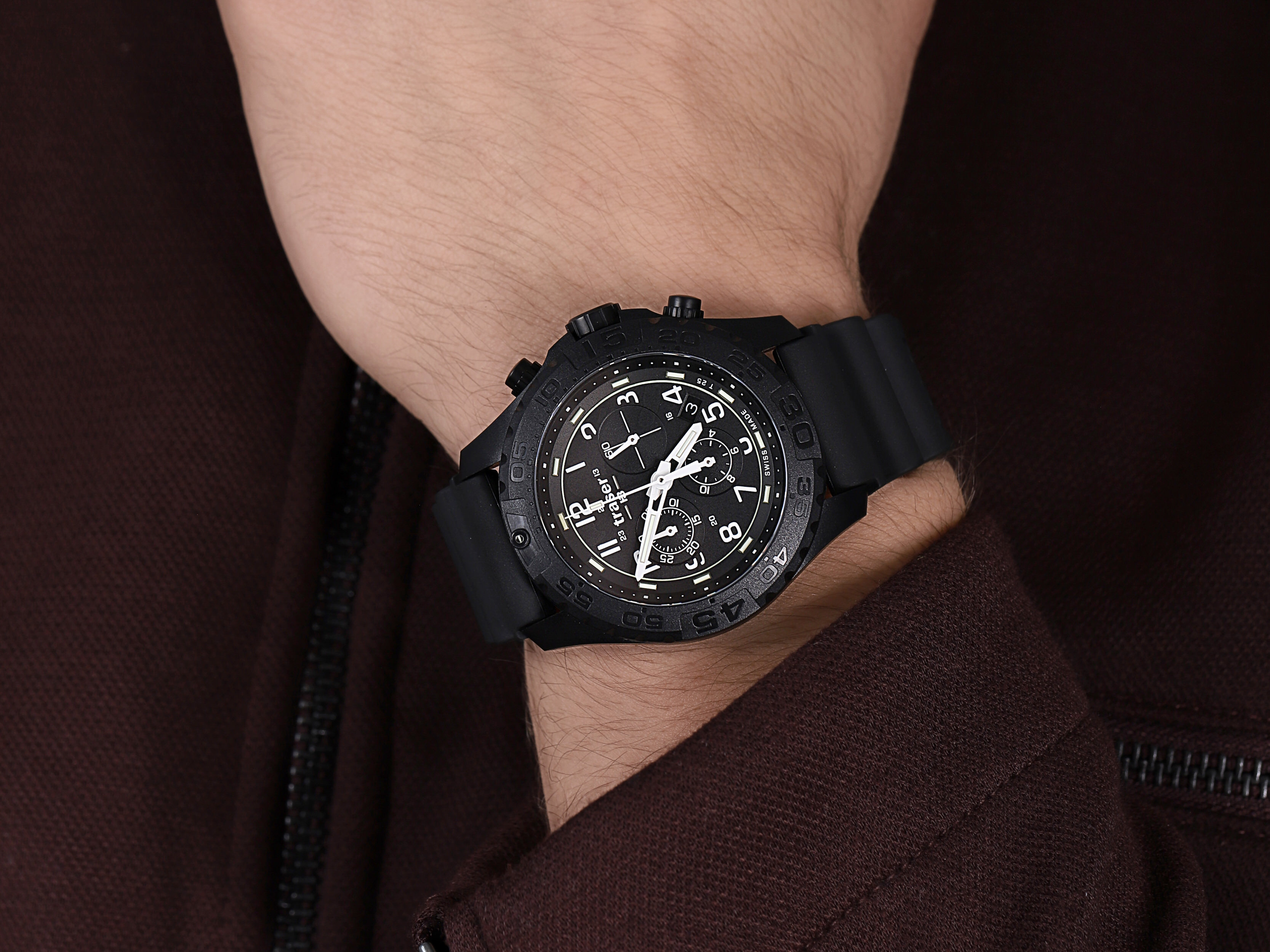 Traser TS-108679 P96 Outdoor Pioneer Evolution P96 OdP Evolution Chrono Black zegarek męski klasyczny szafirowe