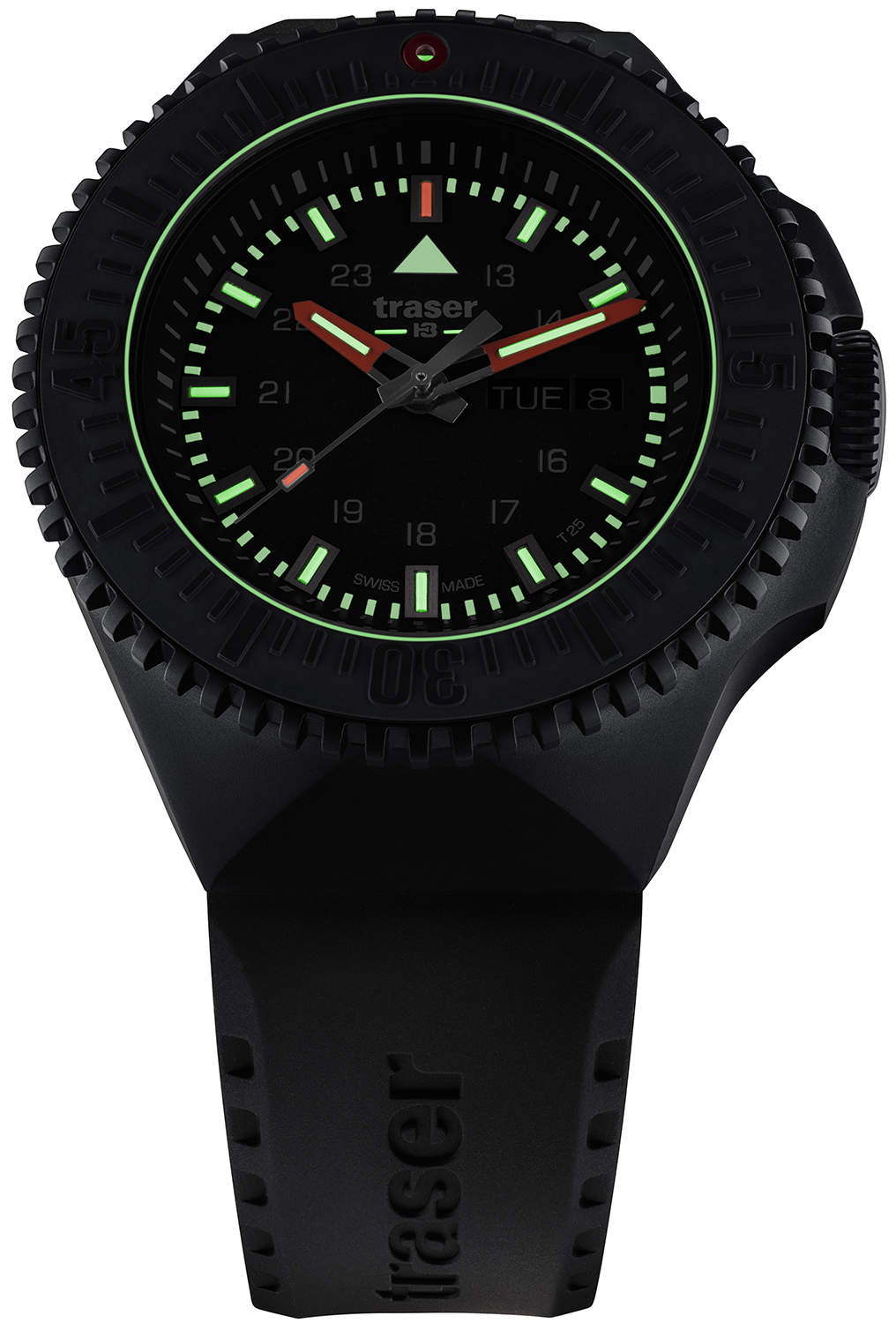 Traser TS-109855 zegarek czarny sportowy P69 Black Stealth pasek - miniatura 5