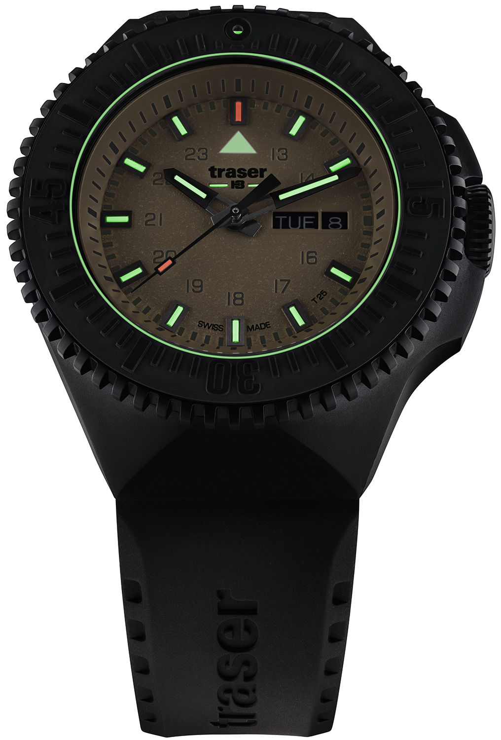 Traser TS-109861 zegarek czarny sportowy P69 Black Stealth pasek - miniatura 5