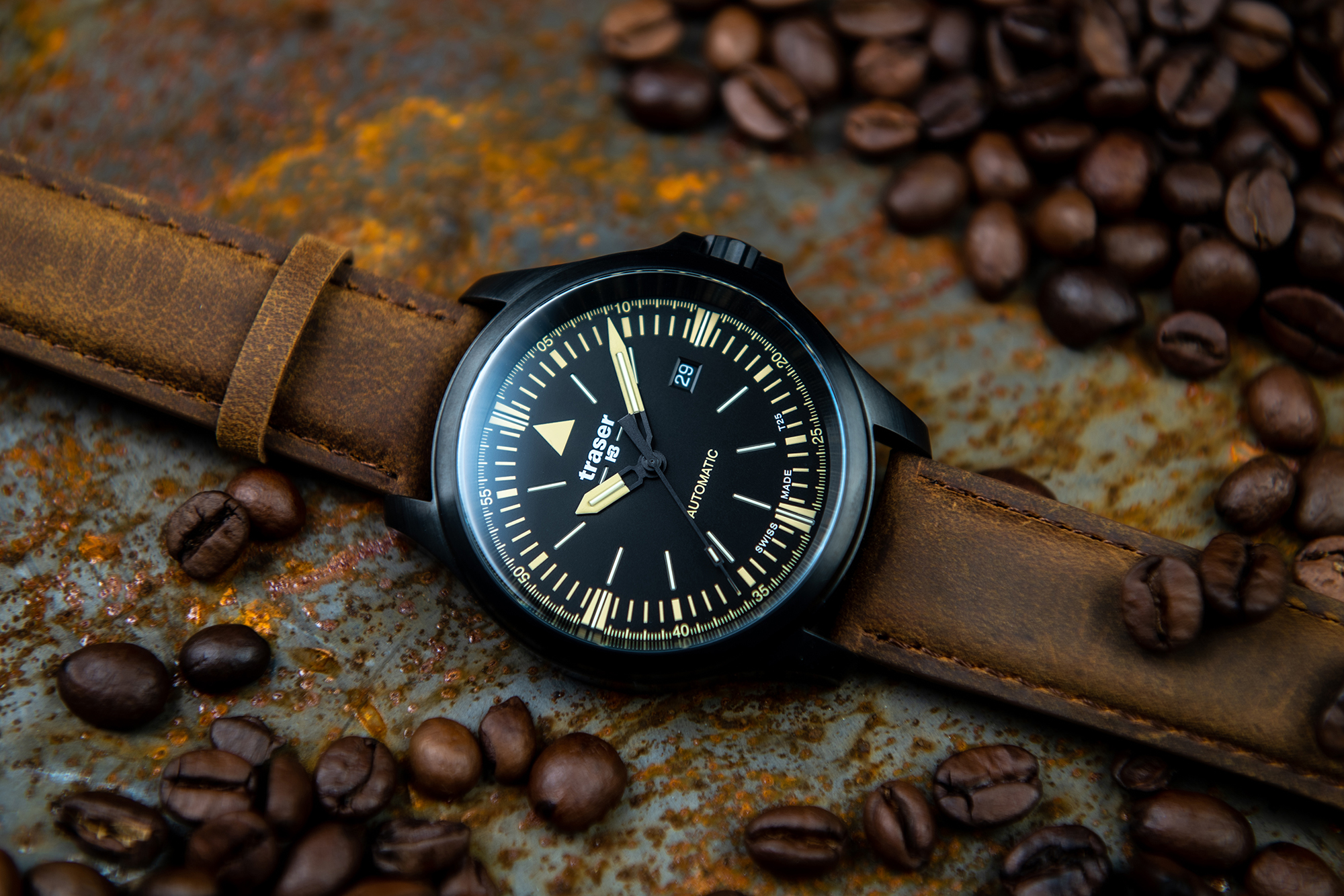 Traser TS-110756 P67 Officer Pro Automatic Black Leather Strap zegarek klasyczny P67 Officer Pro Automatic - miniatura 4
