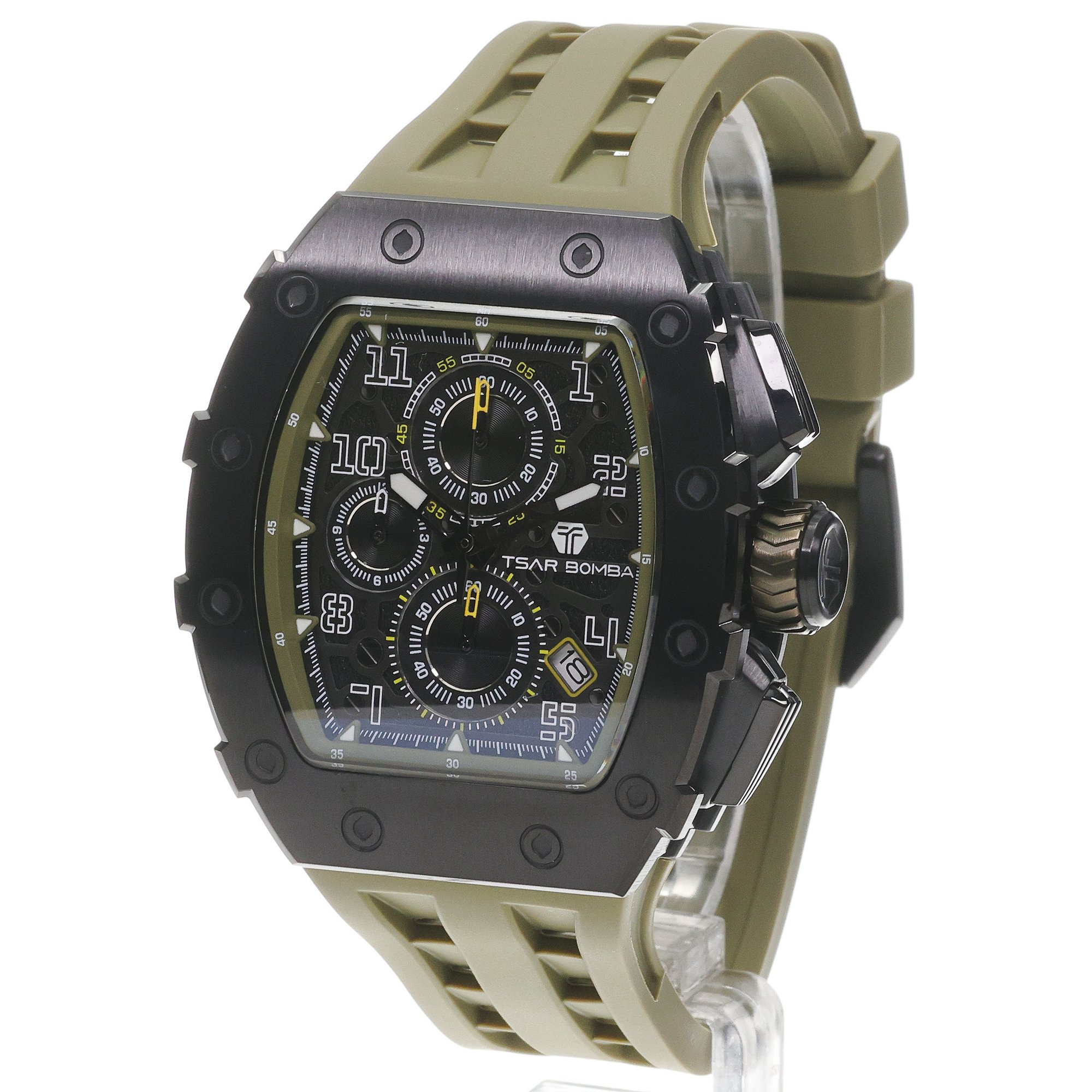 Tsar Bomba TB8204Q-38 zegarek czarny sportowy Elemental pasek