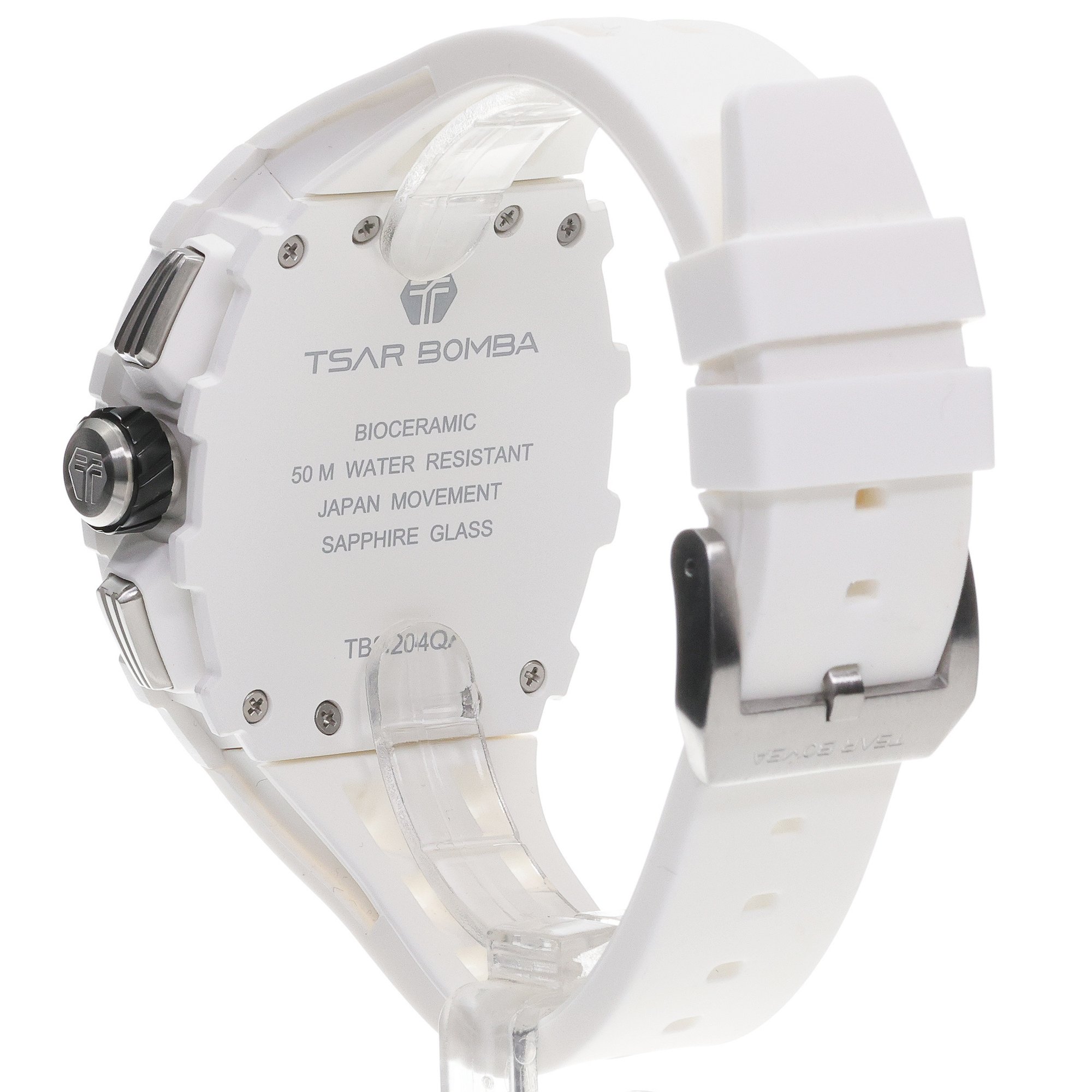 Tsar Bomba TB8204QA-01 Elemental Elemental Calendar Arab White zegarek męski sportowy szafirowe - miniatura 4