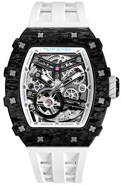 Tsar Bomba Elemental Carbon Fiber Automatic Black Red TB8208CF-40