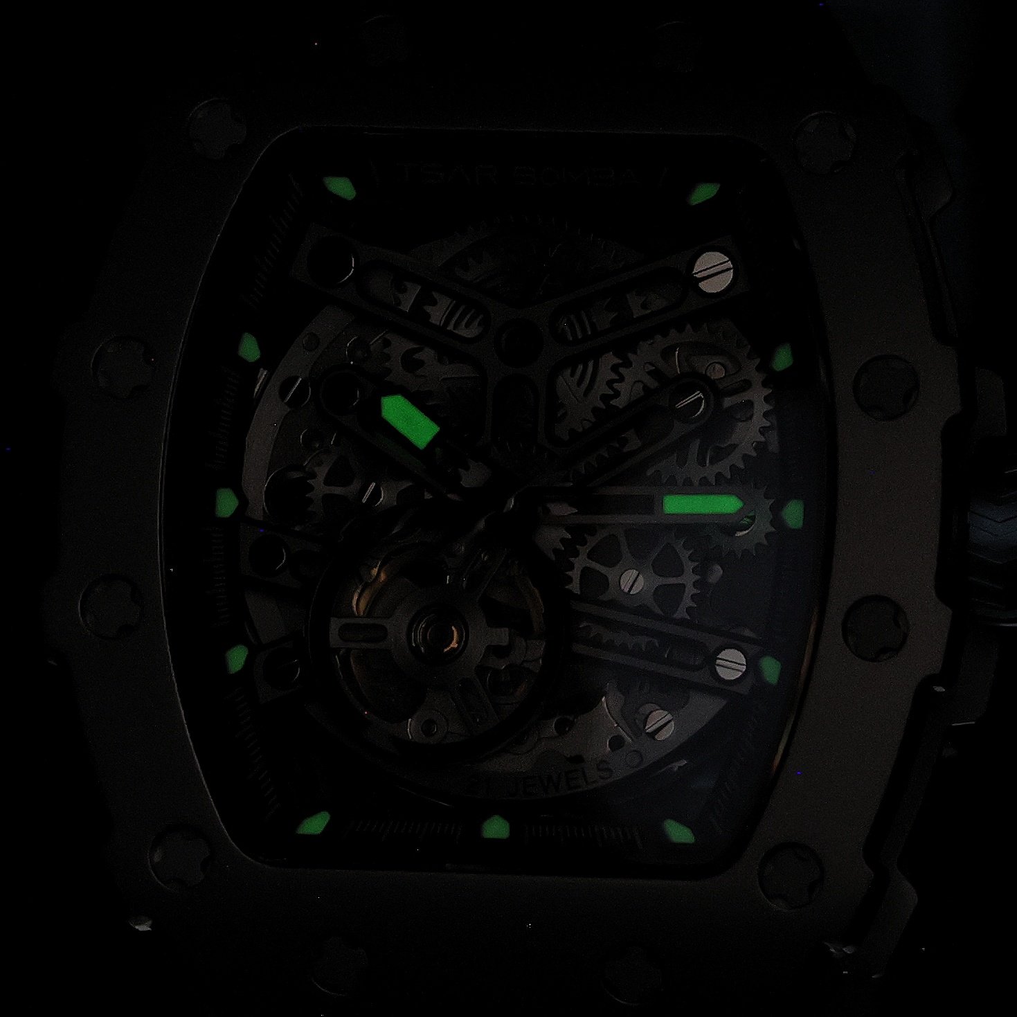 Tsar Bomba TB8208T-03 Elemental Elemental Titanium Blue zegarek męski sportowy szafirowe - miniatura 5