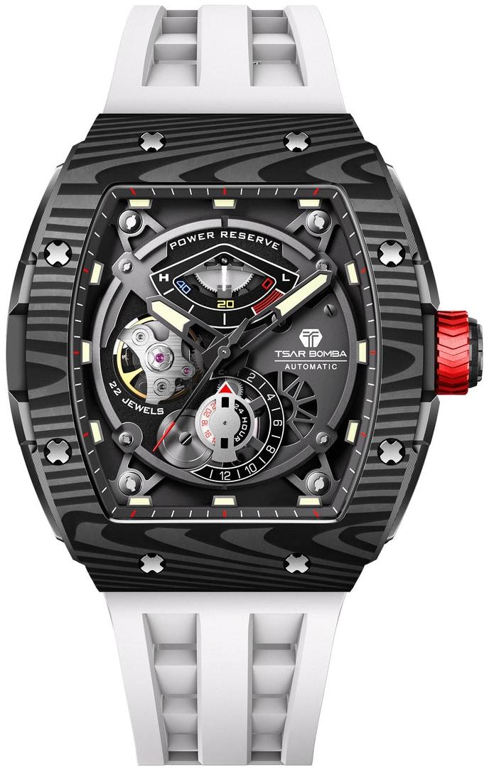 Elemental Carbon Fiber Automatic Black White Tsar Bomba TB8210CFII-02 