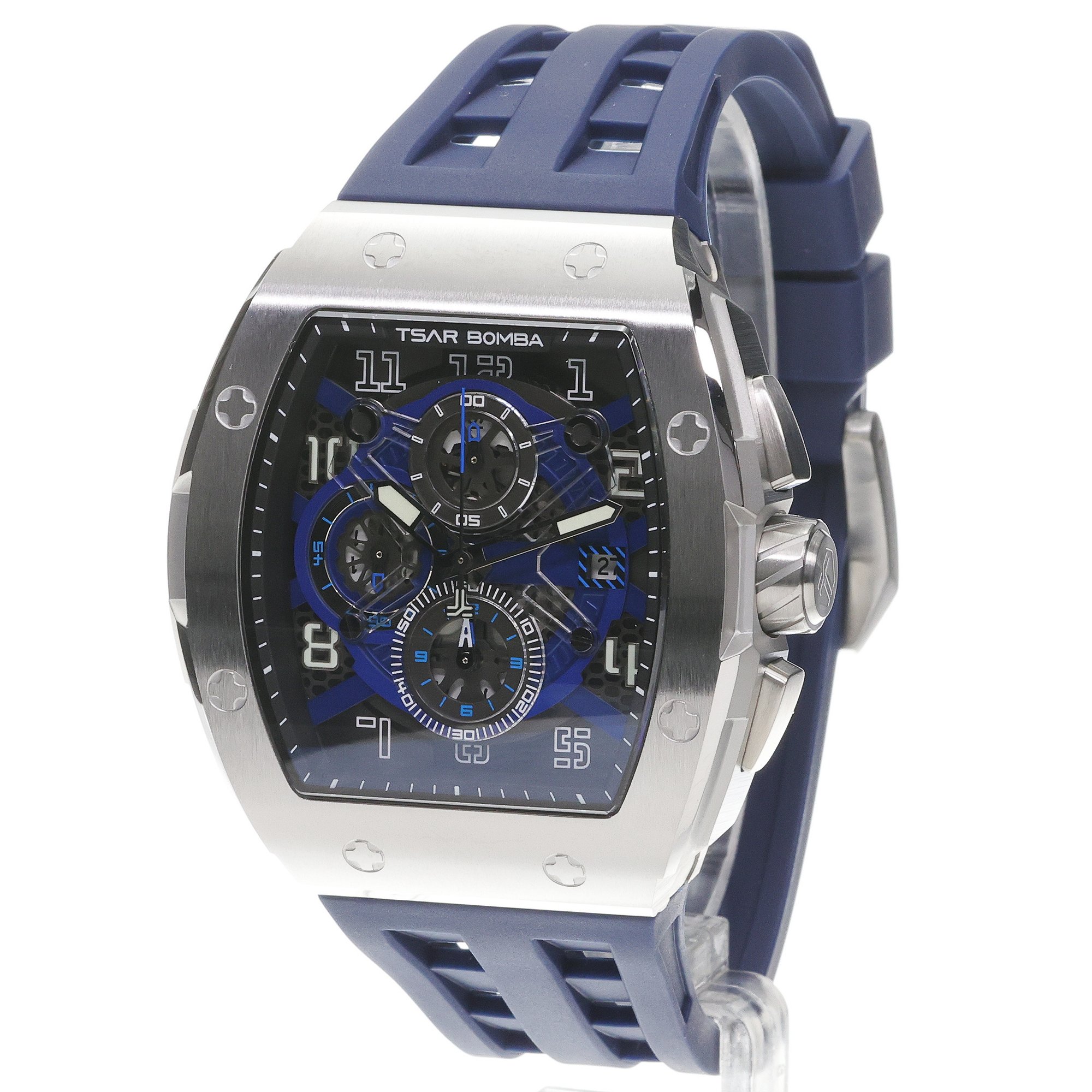 Tsar Bomba TB8211Q-03 Elemental Elemental Quartz Silver Blue zegarek męski sportowy szafirowe - miniatura 2