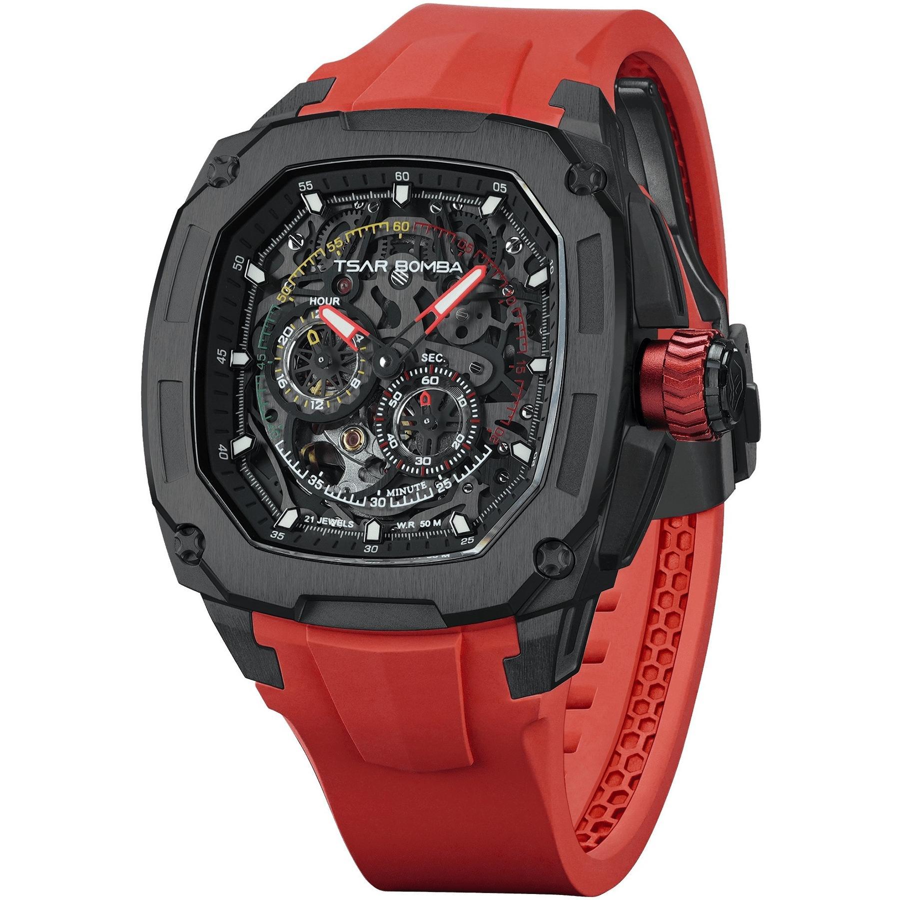 Tsar Bomba TB8601-01 Dark Matter Carbon Fiber Black Dark Matter sportowy zegarek czarny - miniatura 4