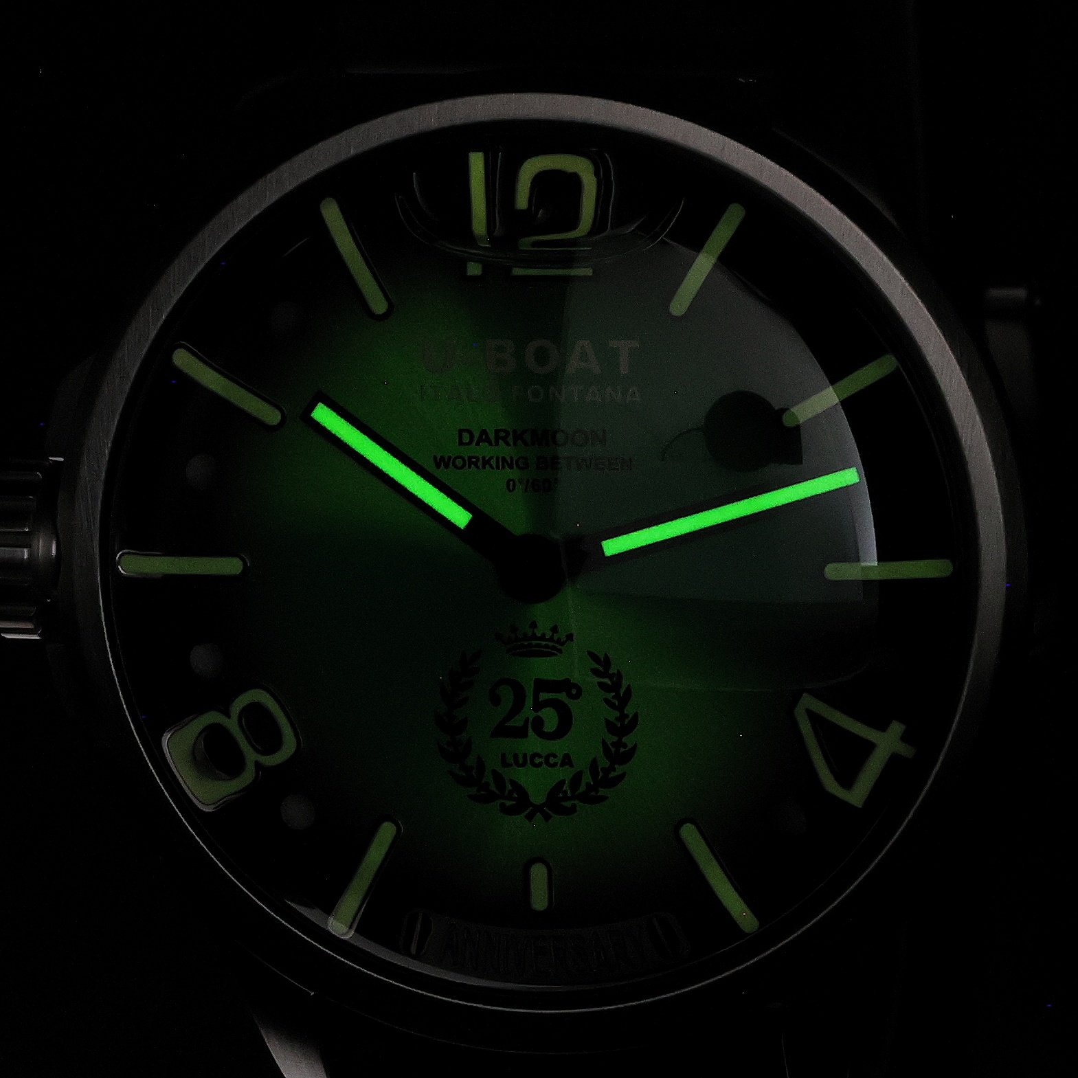 U-BOAT 2031 Darkmoon 25° SS GREEN SOLEIL zegarek męski sportowy szafirowe