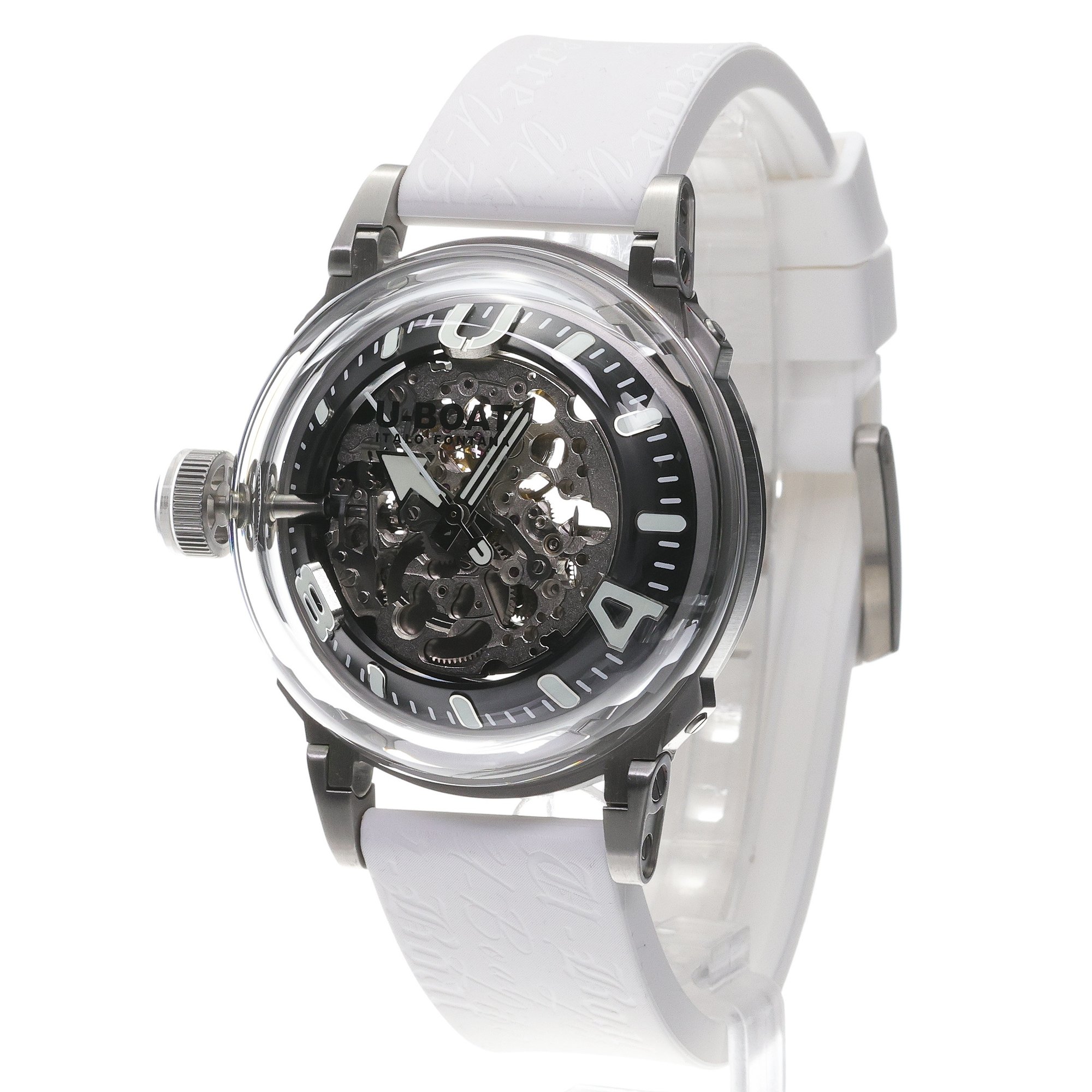 U-BOAT 3346 U-65 AUTOMATIC 44mm SS WHITE U-65 klasyczny zegarek srebrny