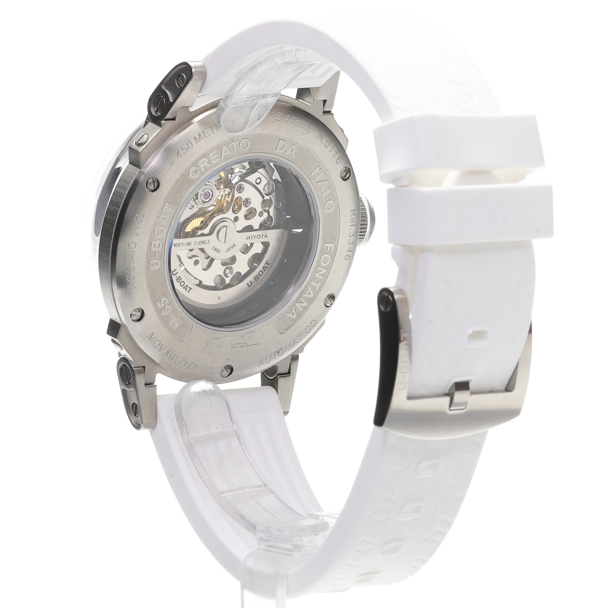 U-BOAT 3346 U-65 U-65 AUTOMATIC 44mm SS WHITE zegarek męski klasyczny mineralne utwardzane