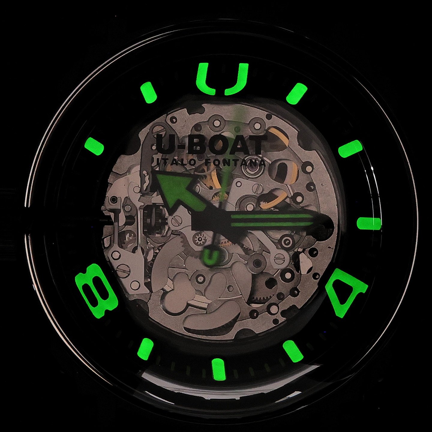 U-BOAT 3347 U-65 U-65 AUTOMATIC 44mm PVD GREEN zegarek męski klasyczny mineralne utwardzane - miniatura 5