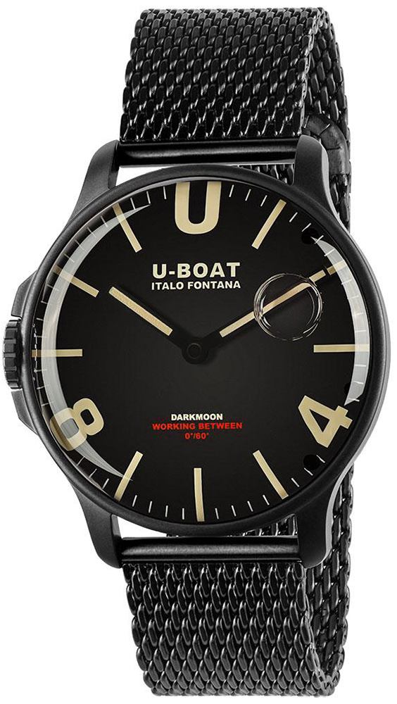 U-BOAT DARKMOON 44MM BLACK IPB MESH 8464/MT