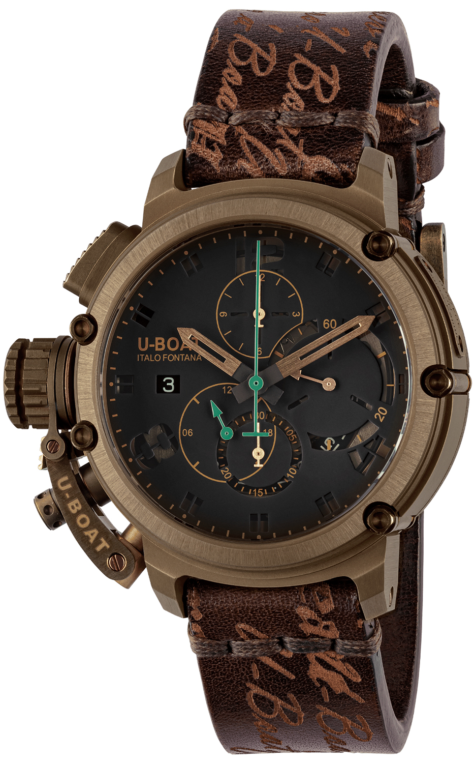 U-BOAT CHIMERA SAPPHIRE GREEN CHRONO BRONZE LIMITED EDITION 8526