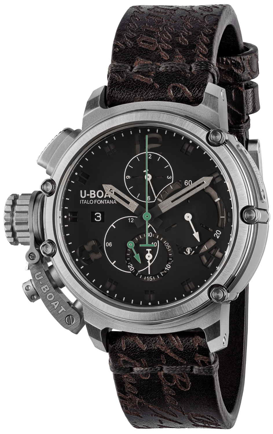 U-BOAT CHIMERA SAPPHIRE GREEN CHRONO SS LIMITED EDITION 8528