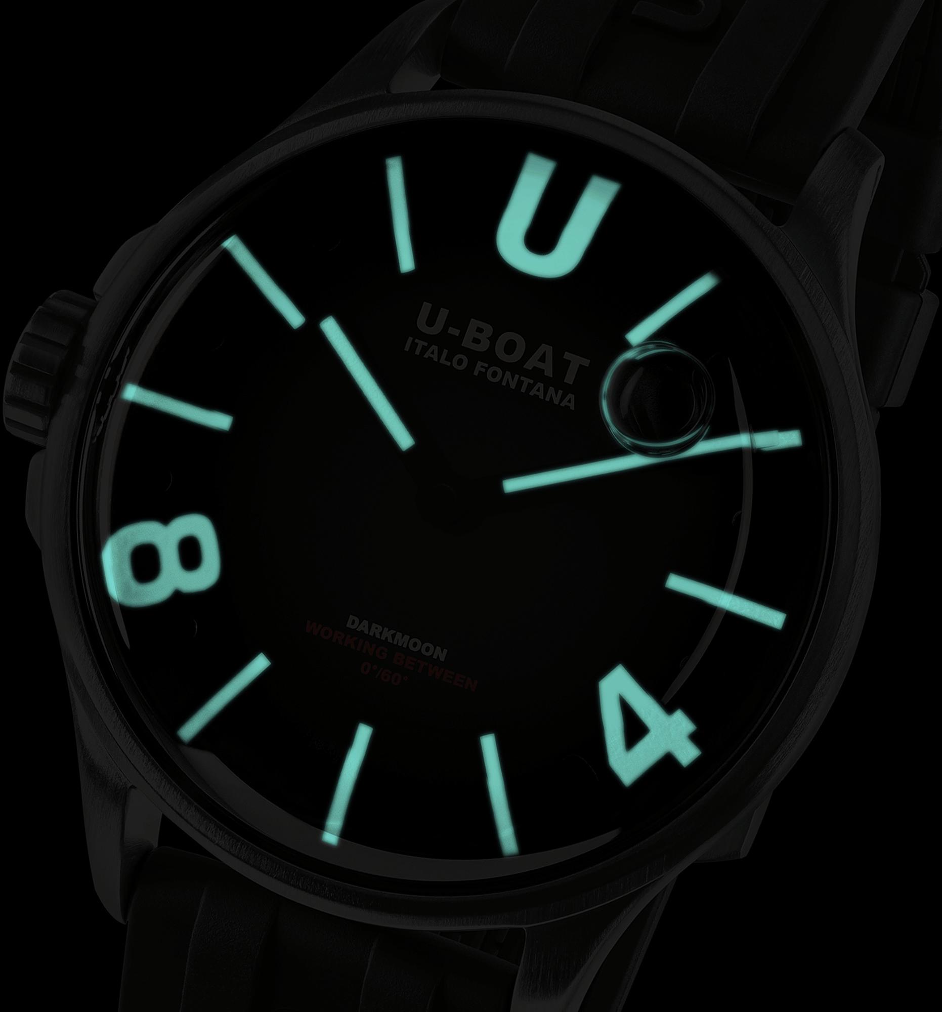 U-BOAT 9018 DARKMOON 40MM BLACK SS zegarek klasyczny Darkmoon