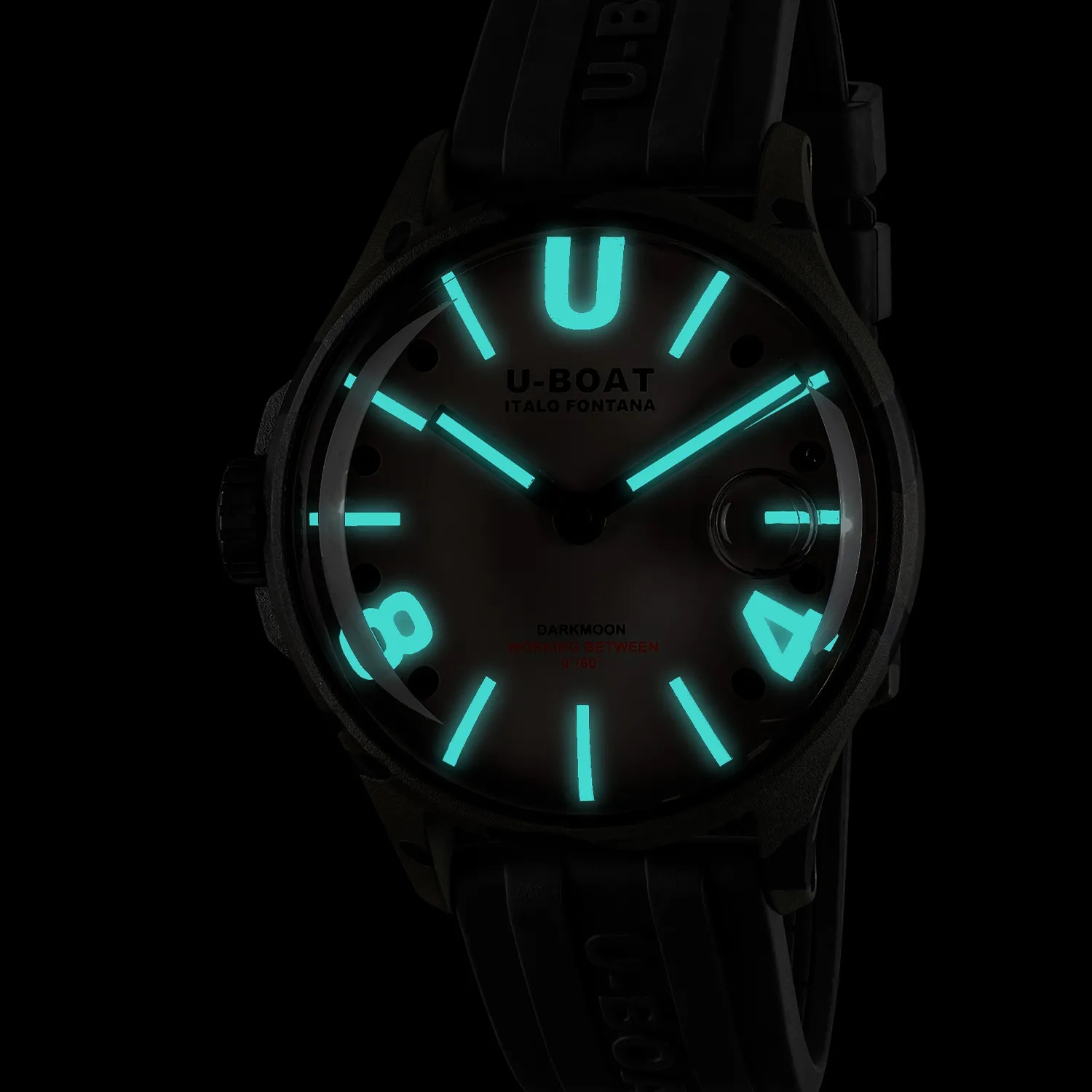 U-BOAT 9552 zegarek czarny klasyczny Darkmoon pasek