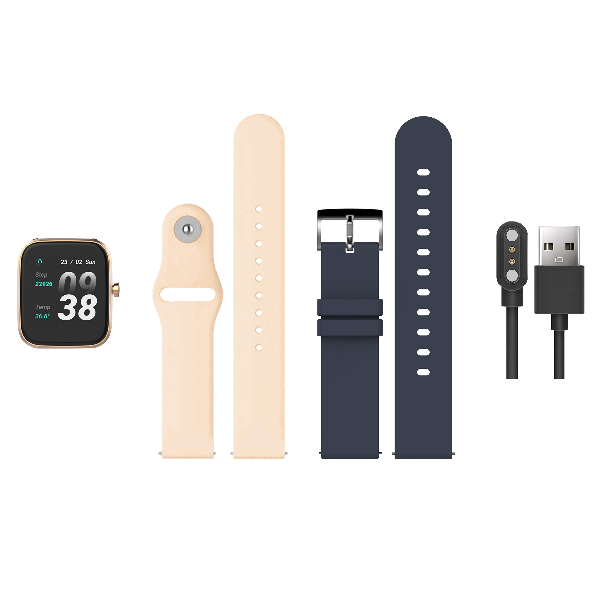 Vector Smart VCTR-31-01RG-SET Smartwatch Vector Smart 42mm Beżowy i Niebieski Smartwatch sportowy zegarek złoty - miniatura 2