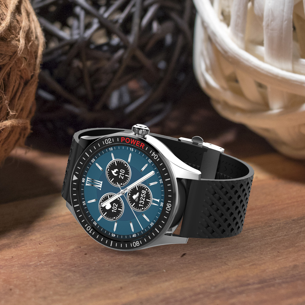 Vector Smart VCTR-34-01-BK 44mm Srebrny Czarny zegarek sportowy Smartwatch - miniatura 4