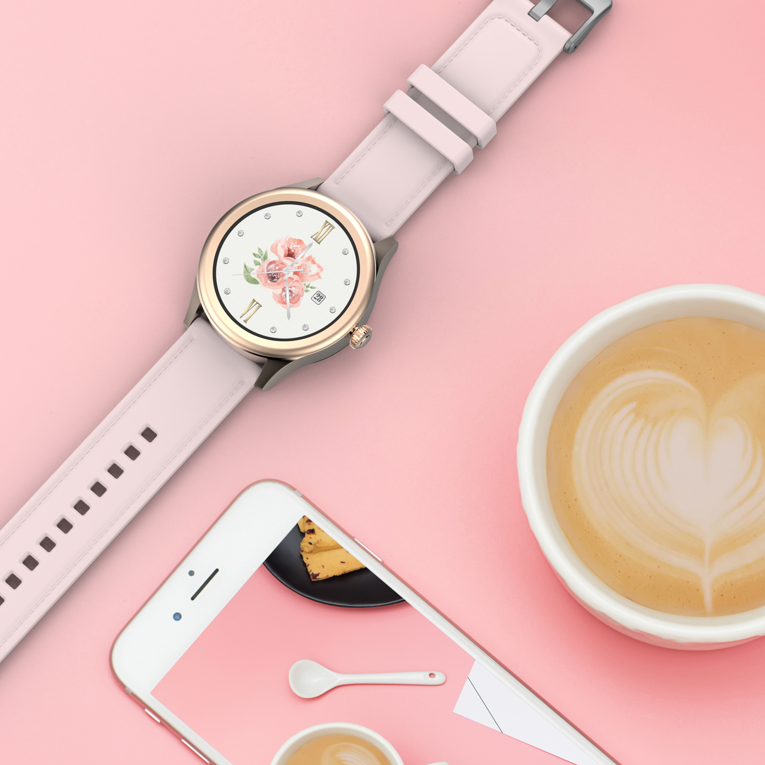 Vector Smart VCTR-34-02-RG zegarek różowe złoto sportowy Smartwatch pasek