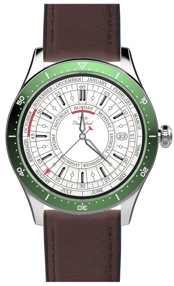 Vector Smart 44mm Zielony Brązowy męski VCTR-34-04-GR-S2BR