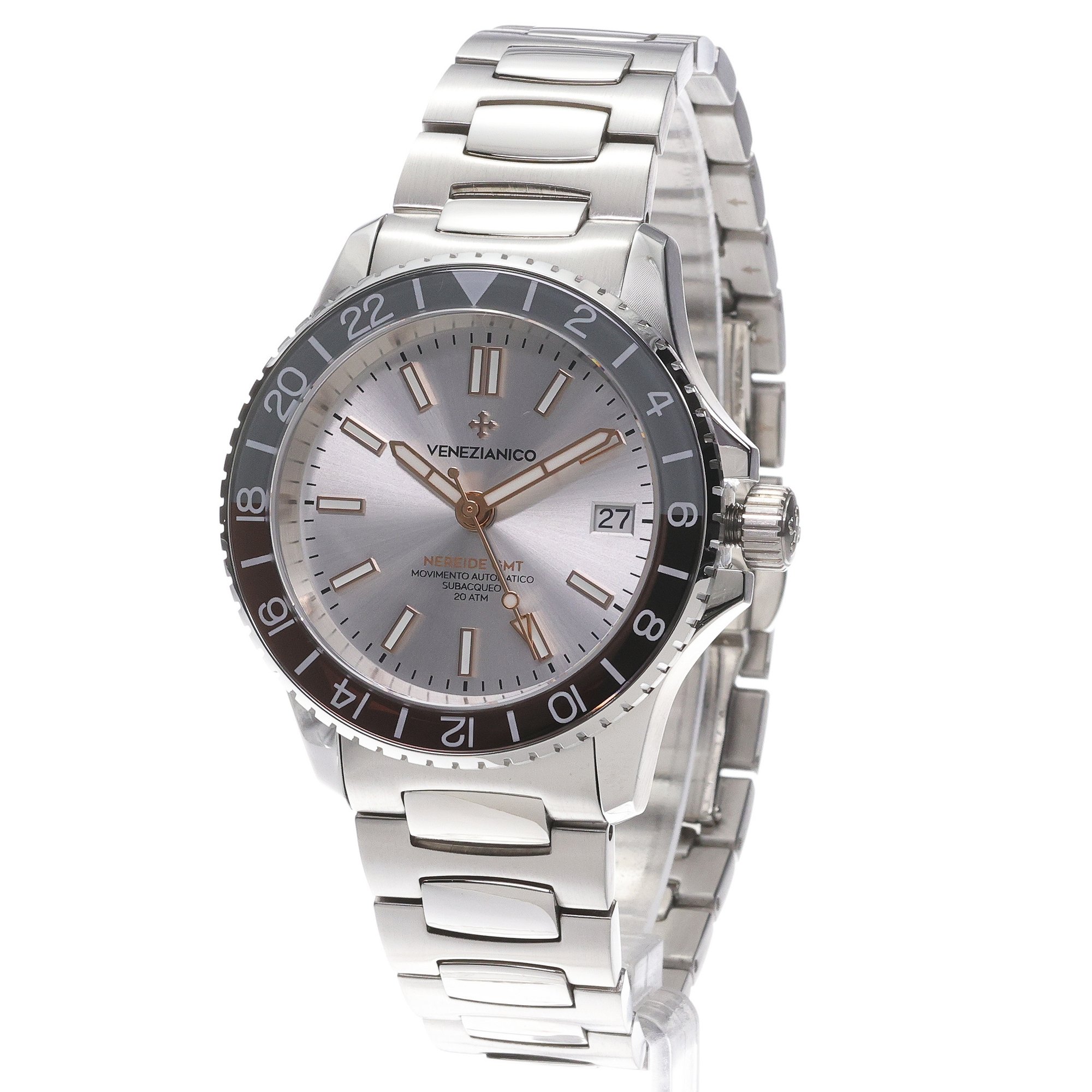 Venezianico 3521503C NEREIDE GMT Nereide GMT klasyczny zegarek srebrny - miniatura 2