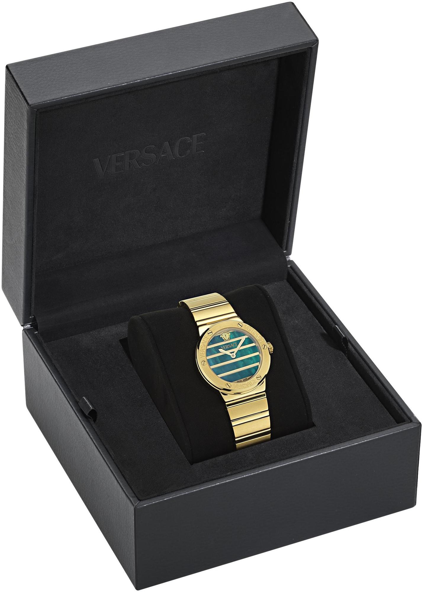 Versace VE0S00425 zegarek złoty fashion-modowy GRECA bransoleta - miniatura 5