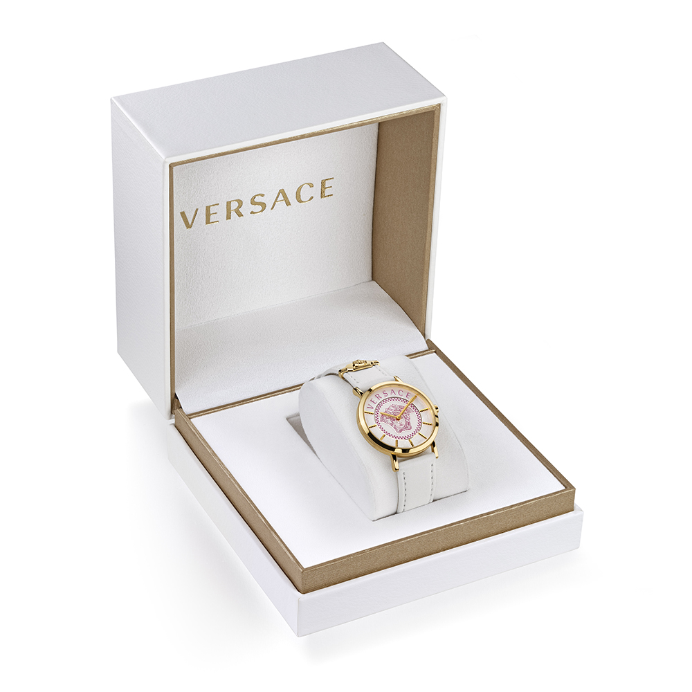 Versace VEK400321 zegarek złoty elegancki ESSENTIAL pasek - miniatura 5