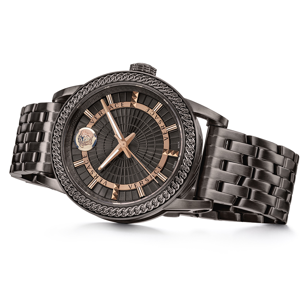 Versace VEPO00520 zegarek złoty klasyczny CODE bransoleta - miniatura 4