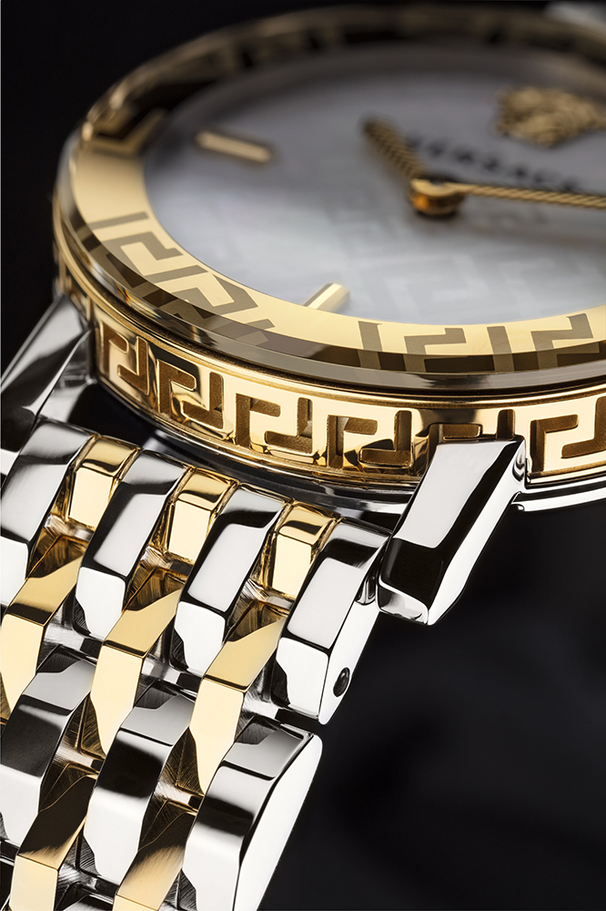 Versace VEU300421 zegarek złoty klasyczny GRECA bransoleta - miniatura 5